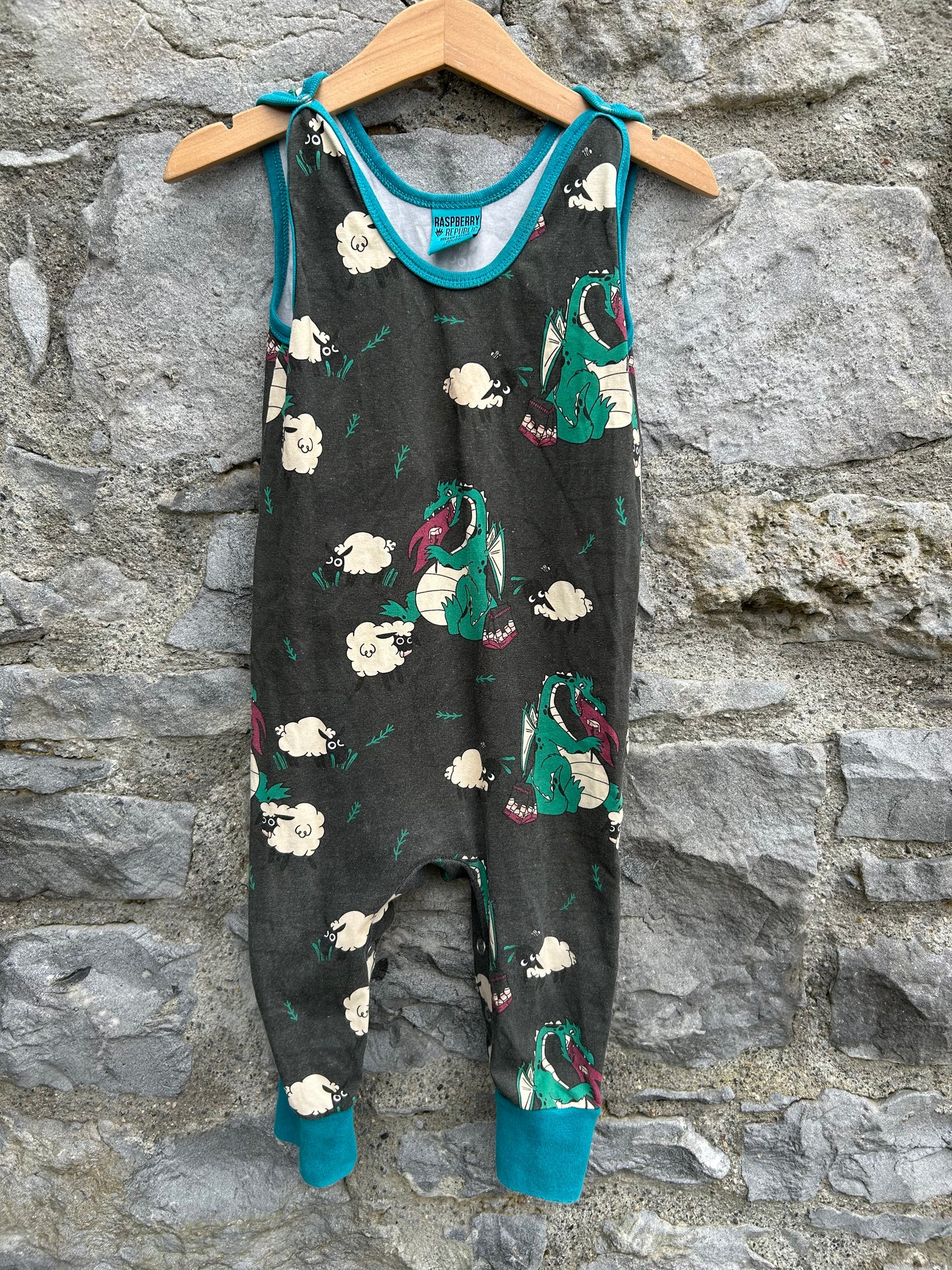 Dragon charcoal dungarees 12-18m (80-86cm)
