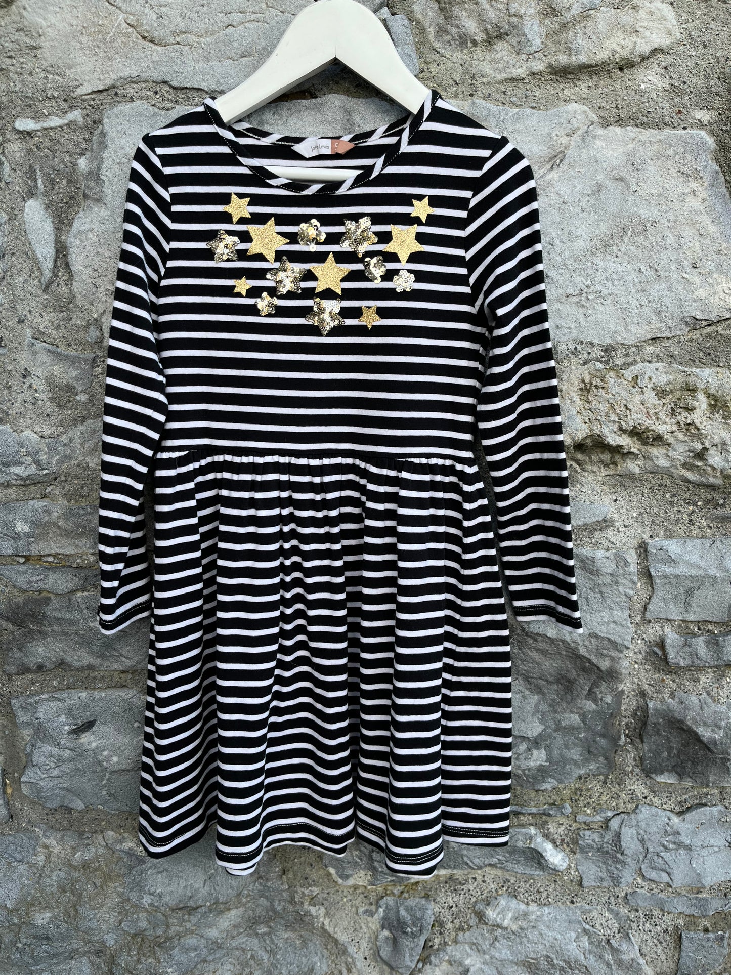 Black stripy stars dress 5y (110cm)
