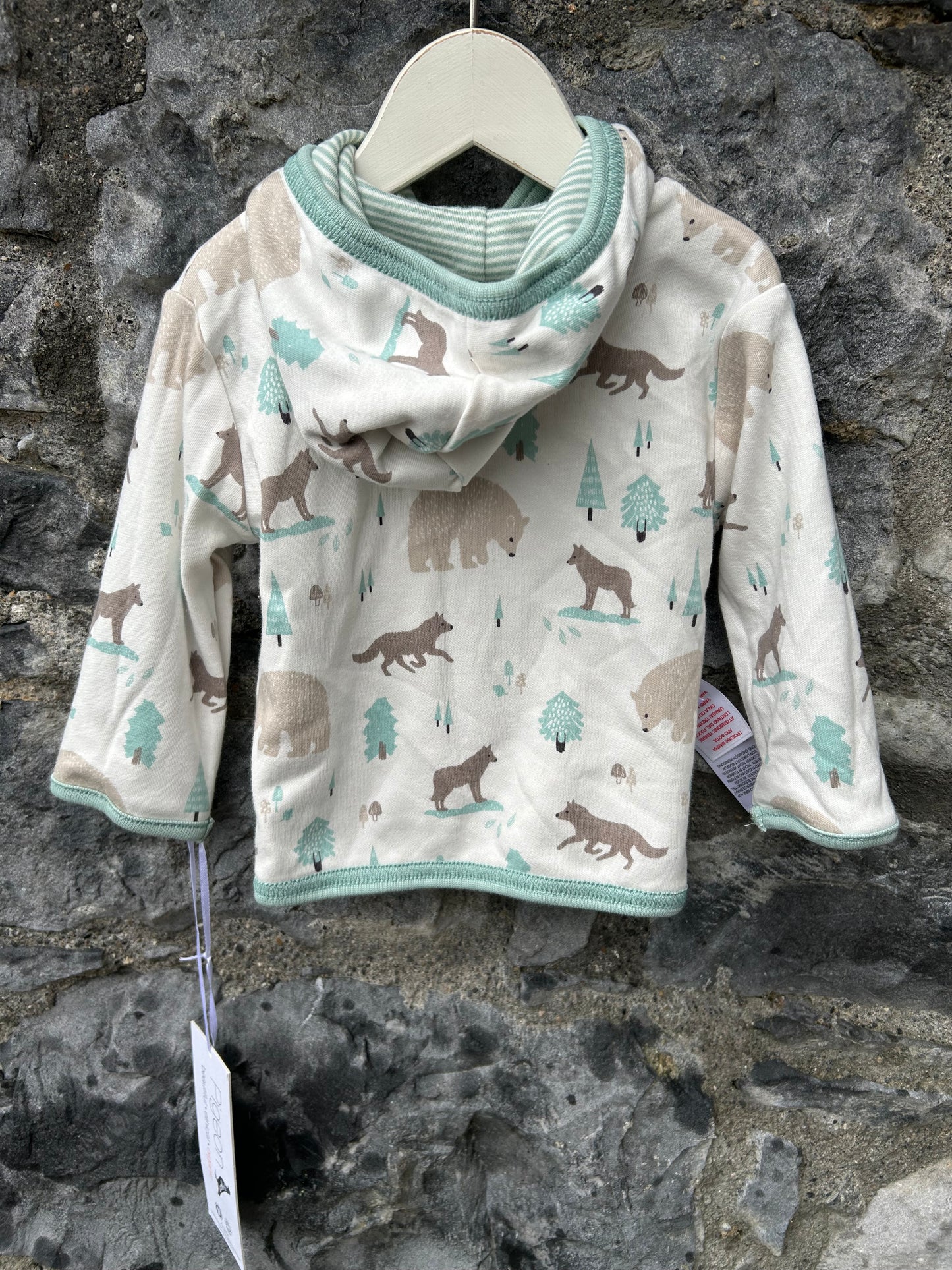 Green stripy hoodie 0-6m (56-68cm)