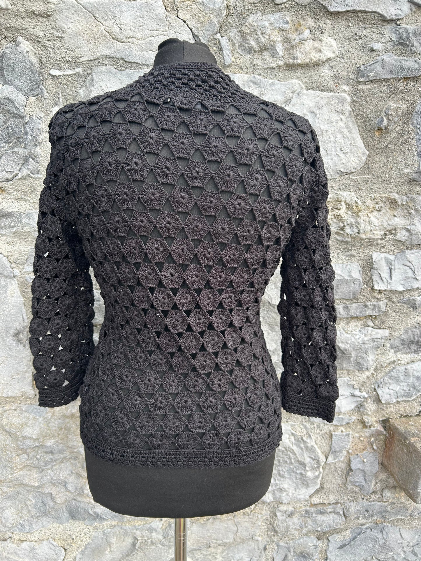 Black crochet cardigan uk 8