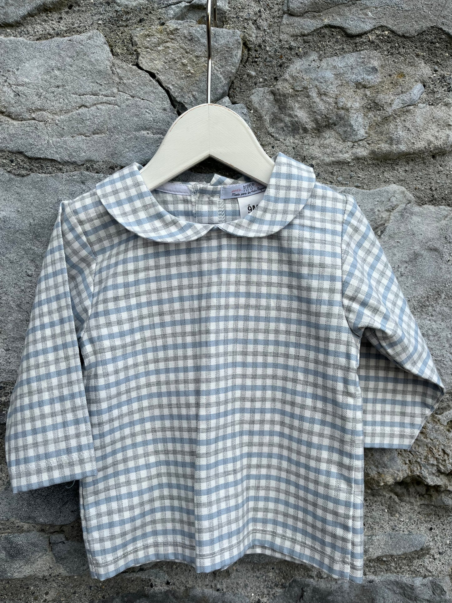 Grey check blouse 6-9m (68-74cm)