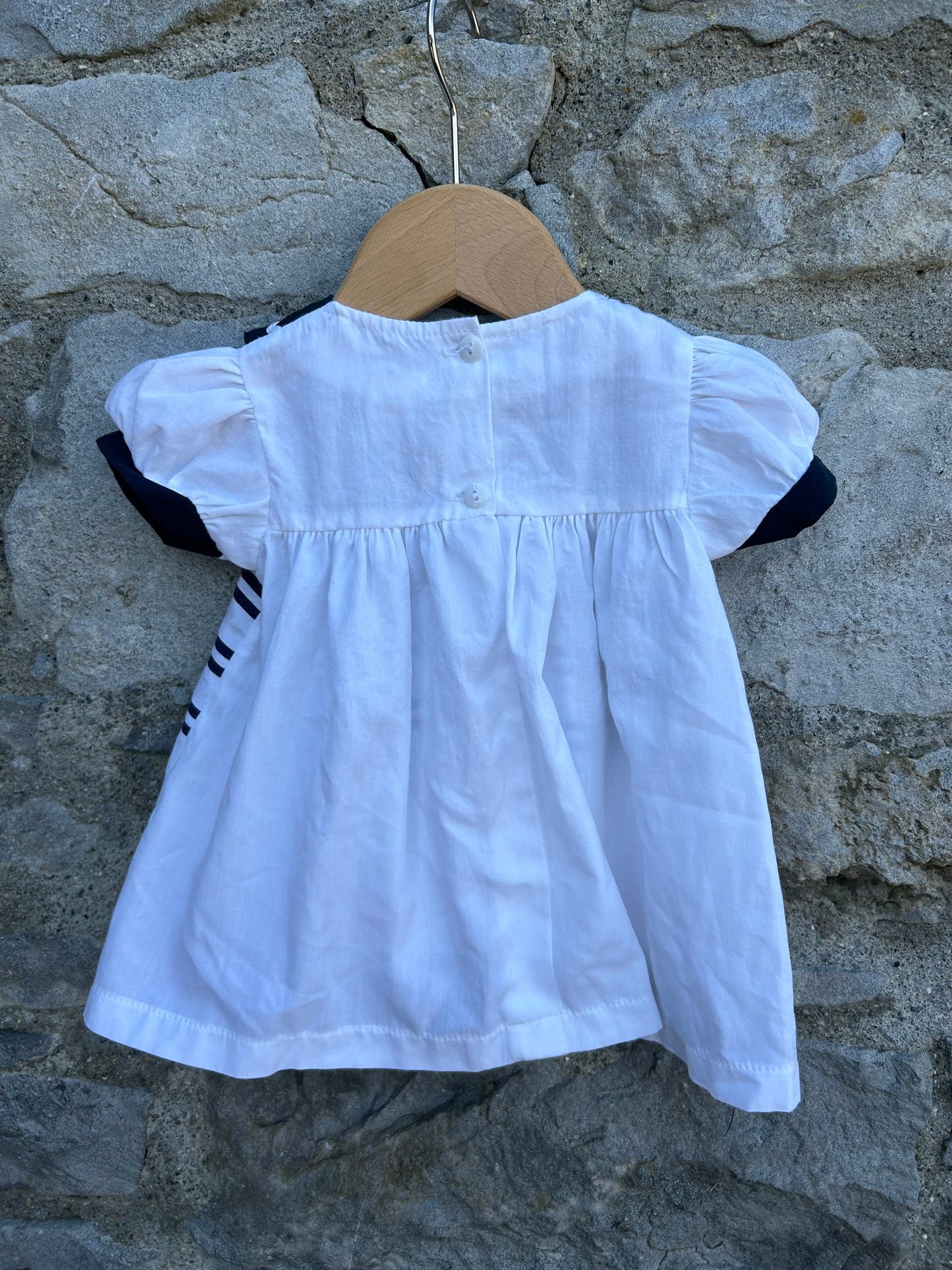 90s white boats dress 3-6m (62-68cm)