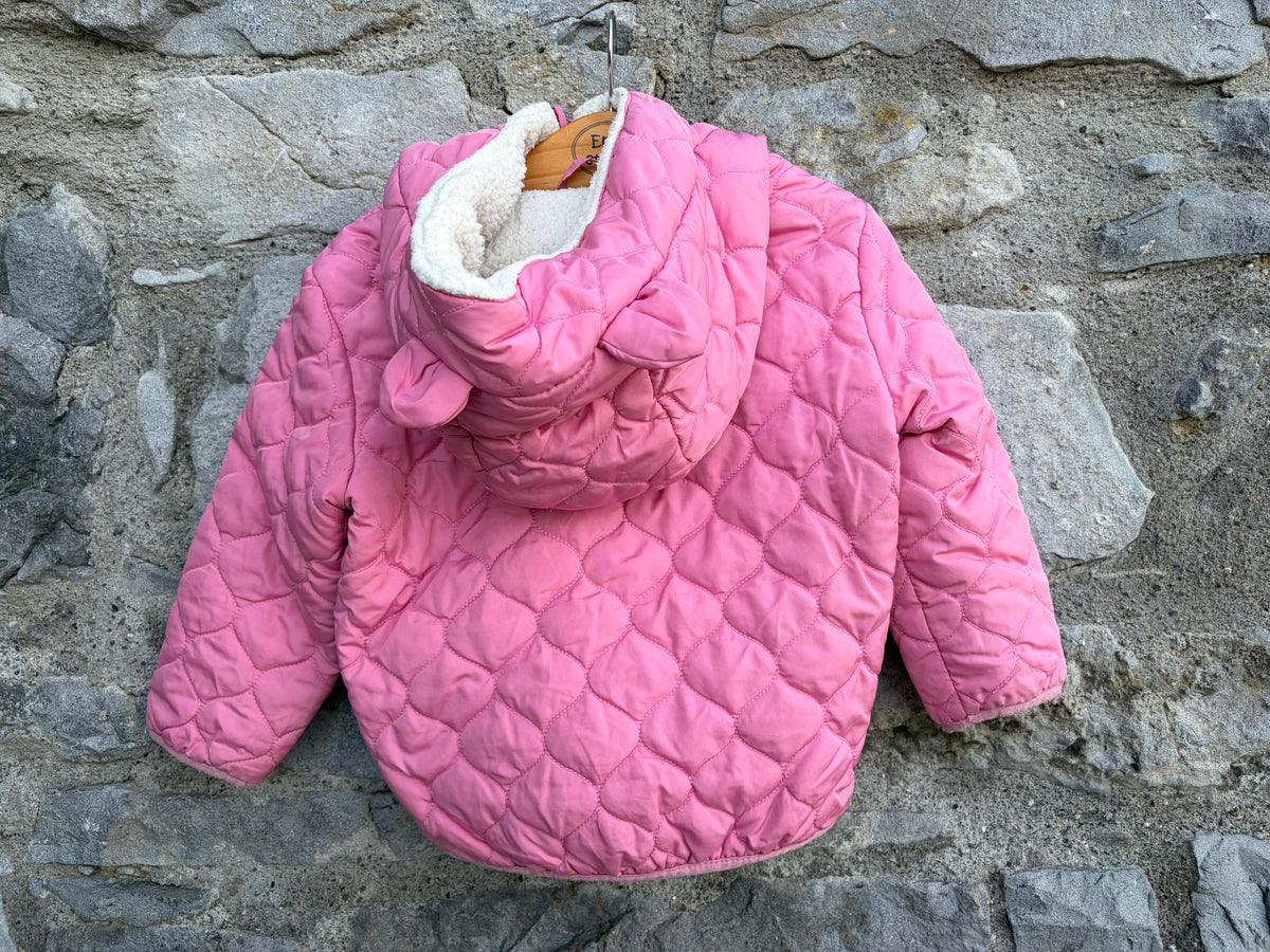 Pink quilted jacket 18-24m (86-92cm)
