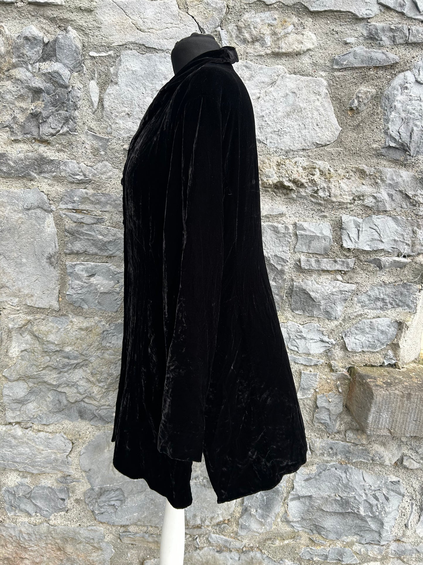 90s black velvet tunic uk 14