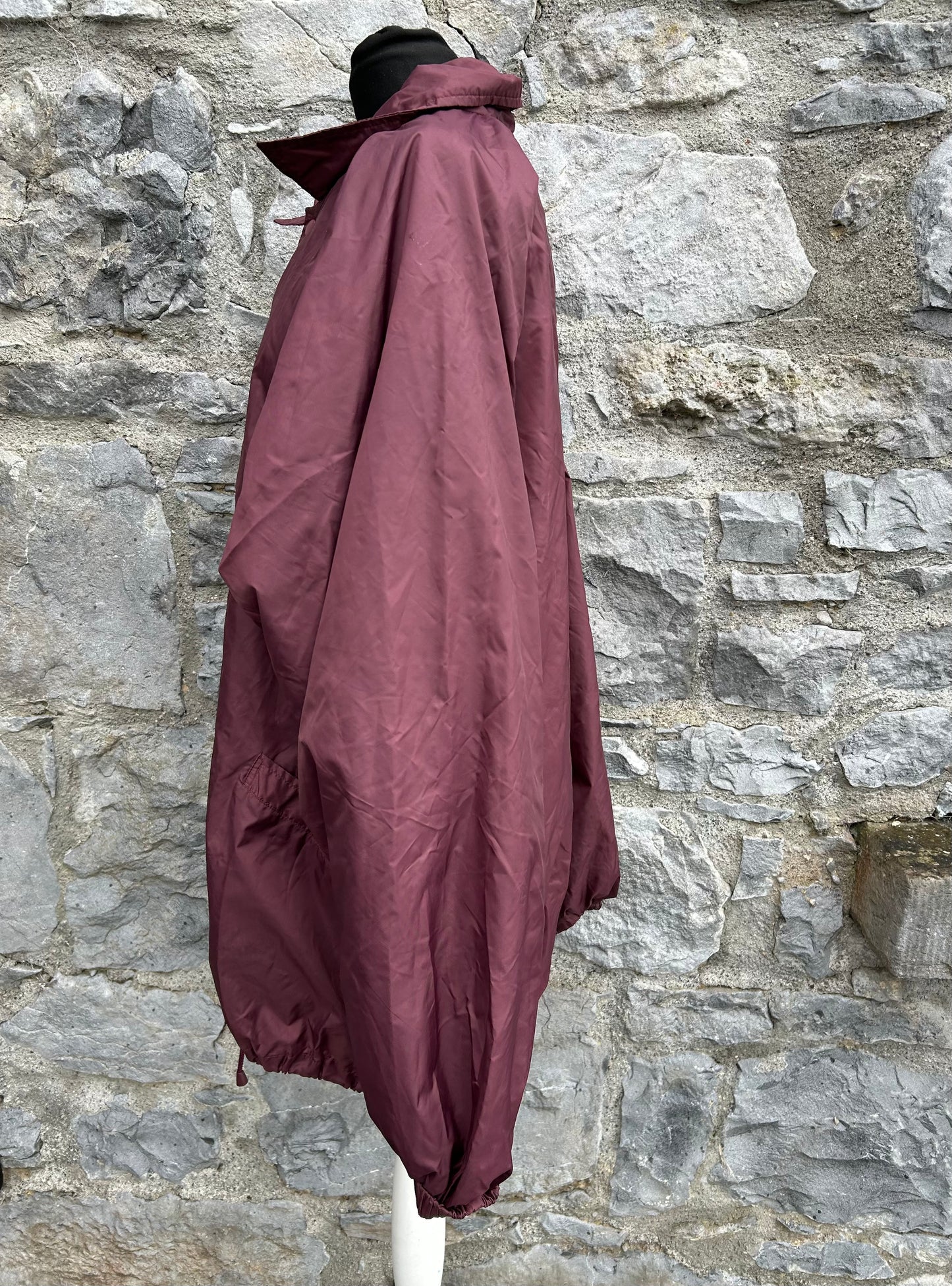 80s maroon waterproof jacket XL