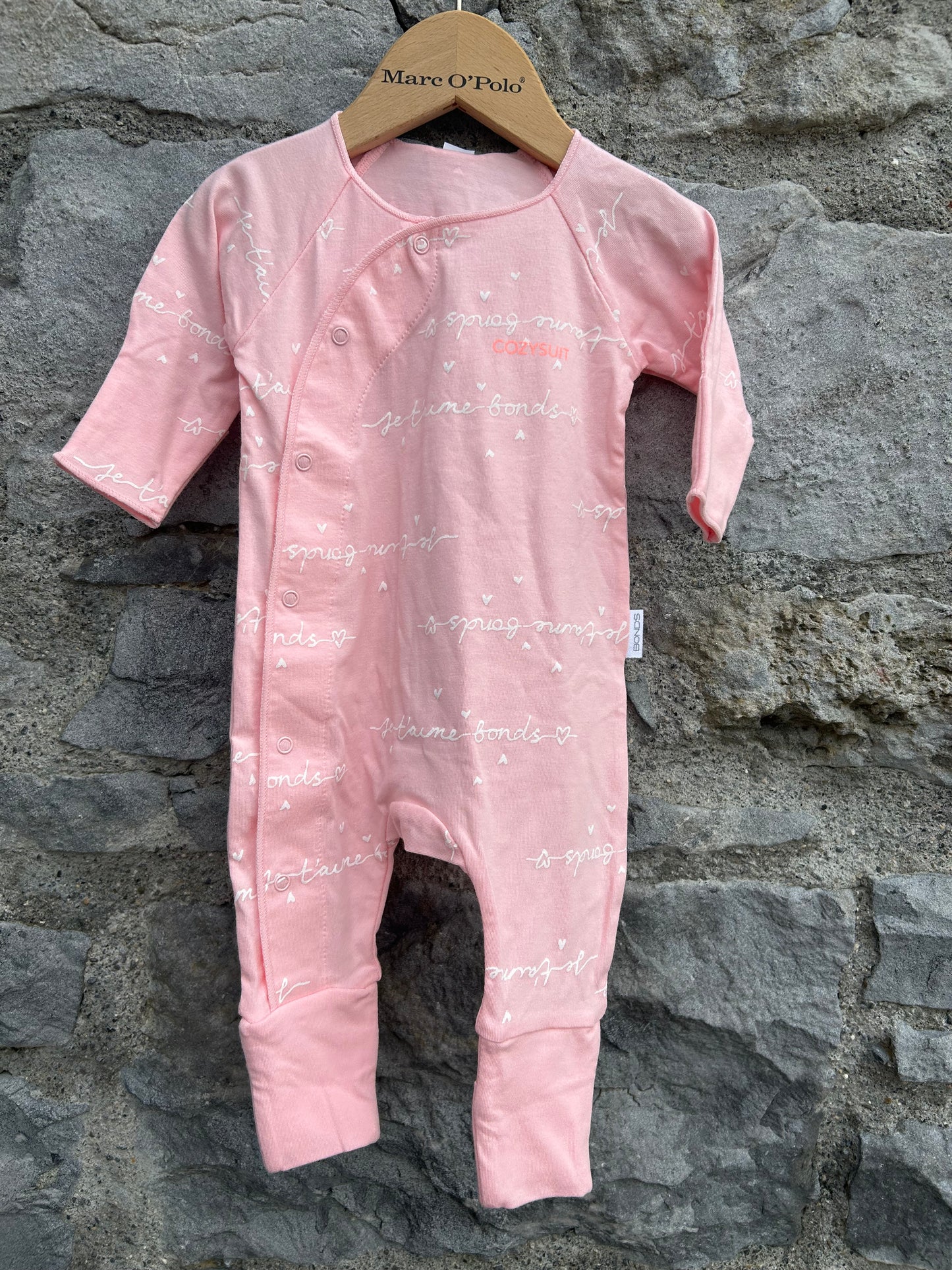Pink cozy suit 0-1m (50-56cm)