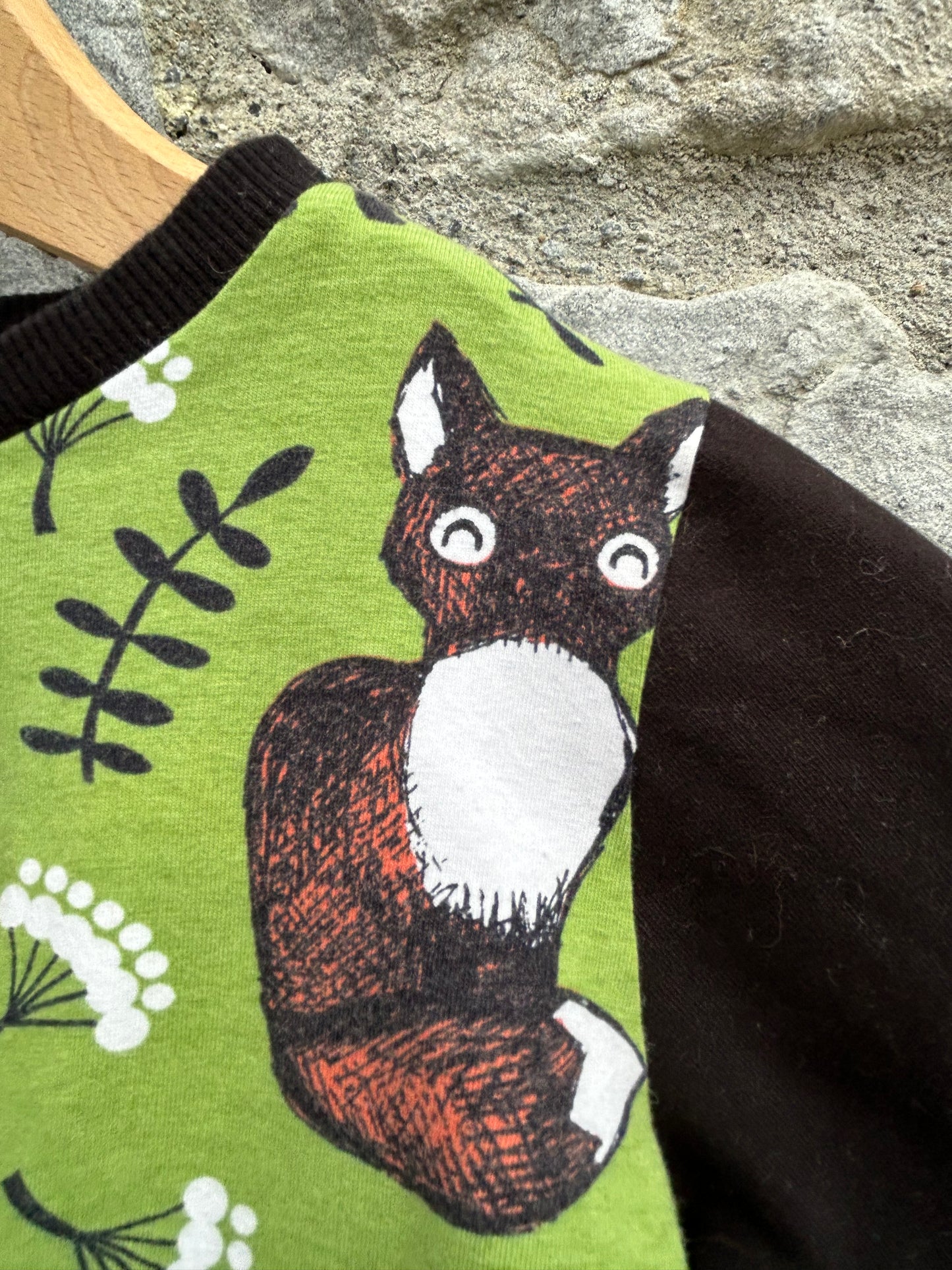 Foxes Green&black sweatshirt 2-3y (92-98cm)