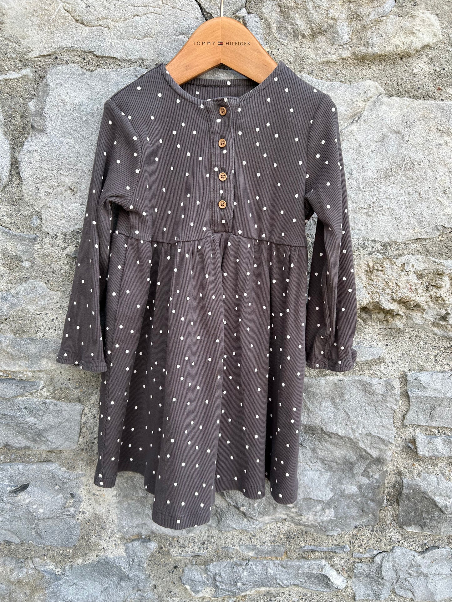 Charcoal spotty dress 18-24m (86-92cm)