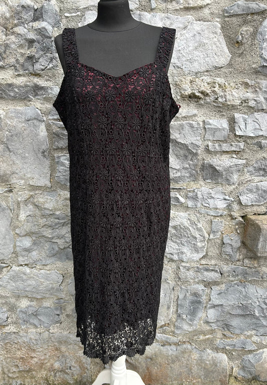90s black lace dress uk 14