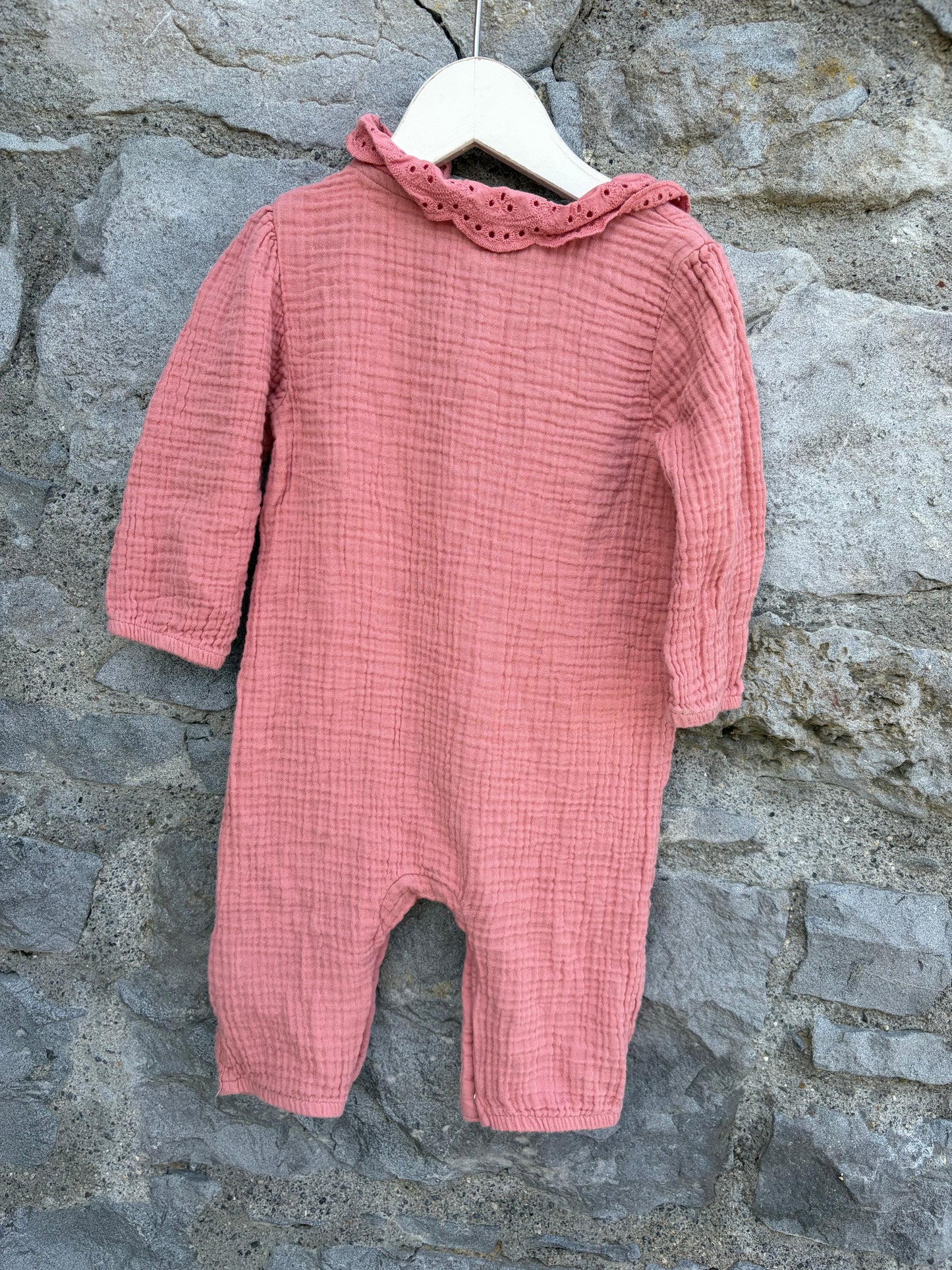 Coral muslin onesie 6-9m (68-74cm)