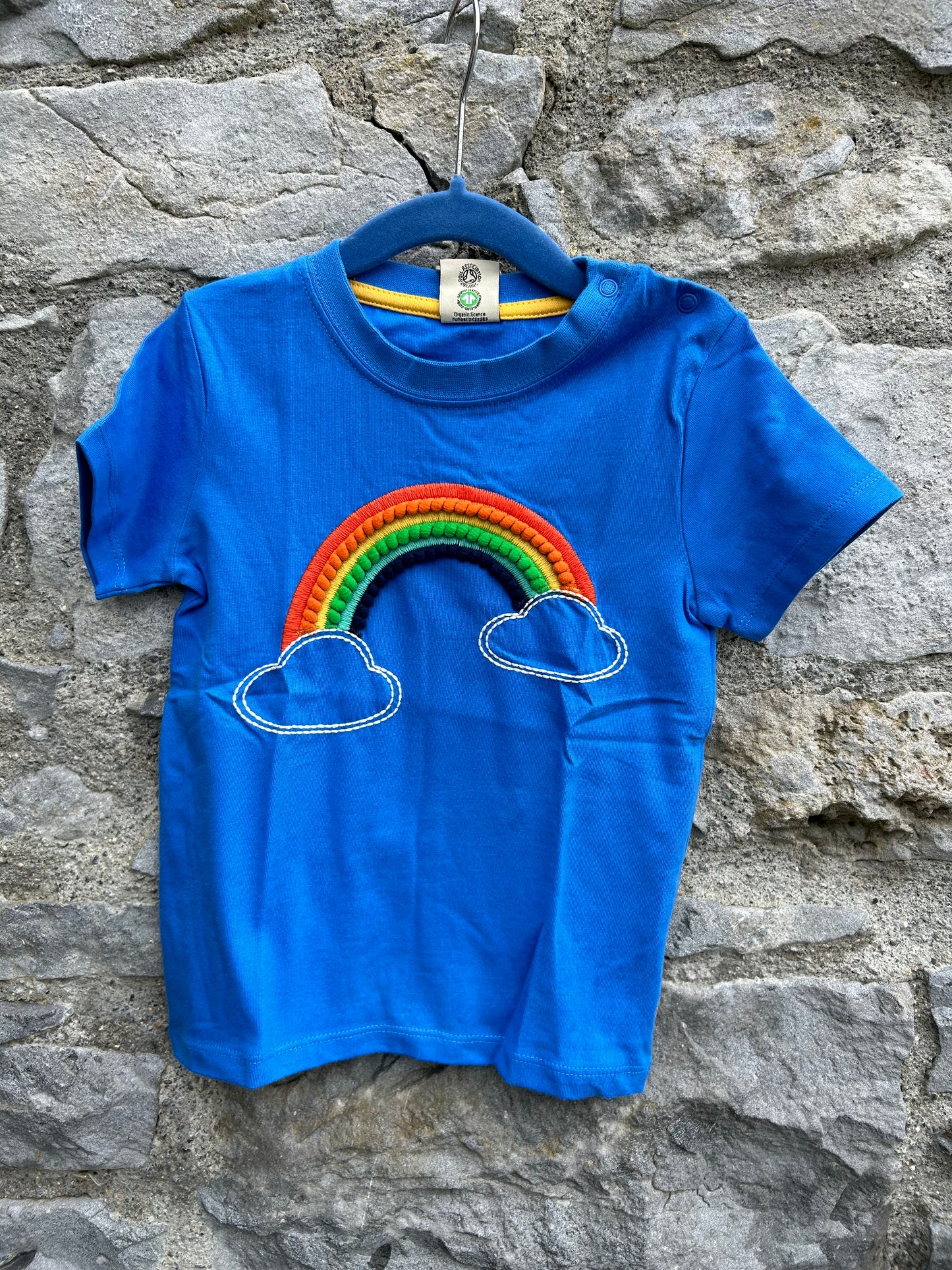 Pom Pom rainbow blue T-shirt 3-4y (98-104cm)