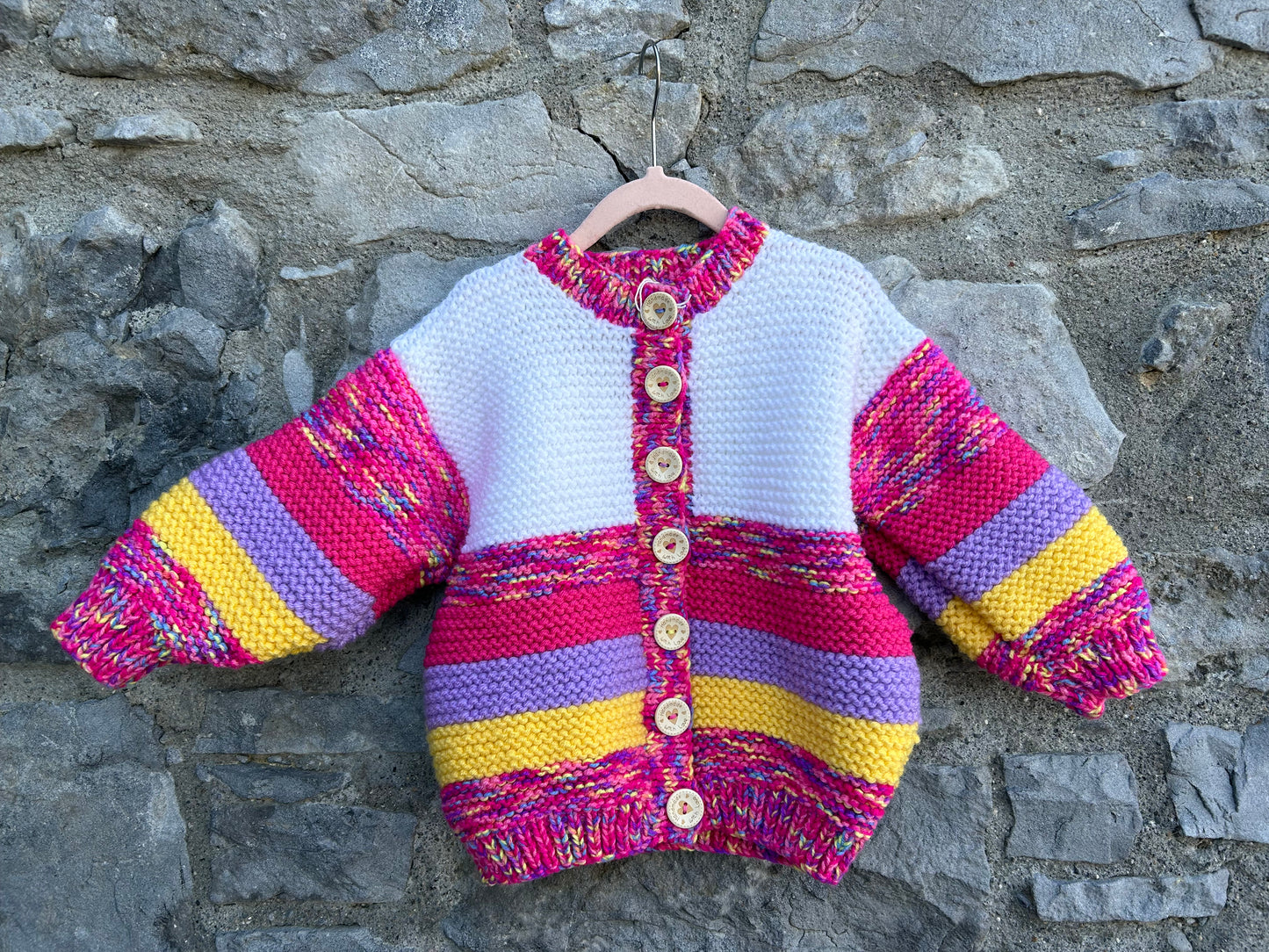 Pink&white stripy cardigan 3-4y (98-104cm)