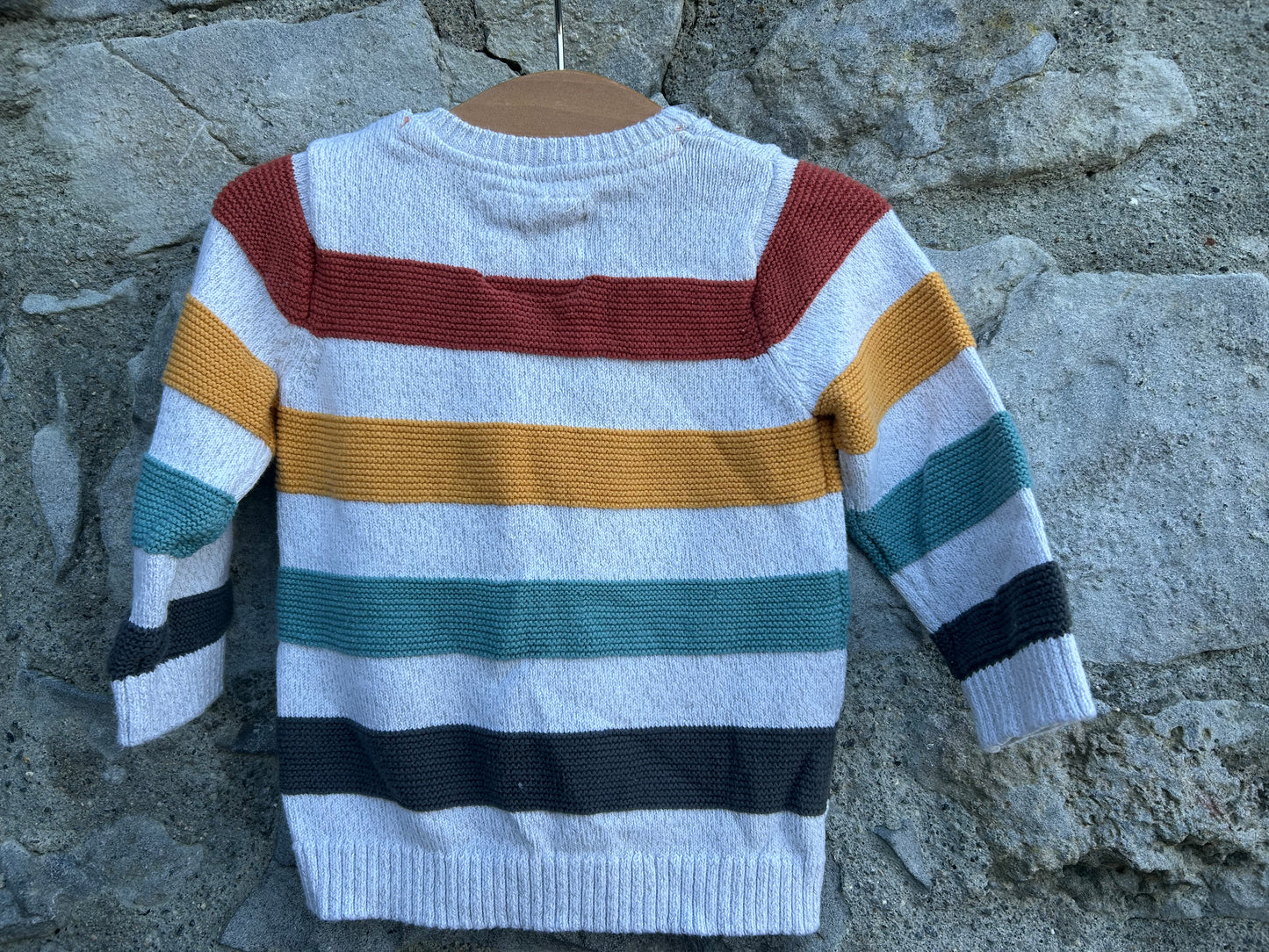 Stripy grey jumper 3-6m (62-68cm)