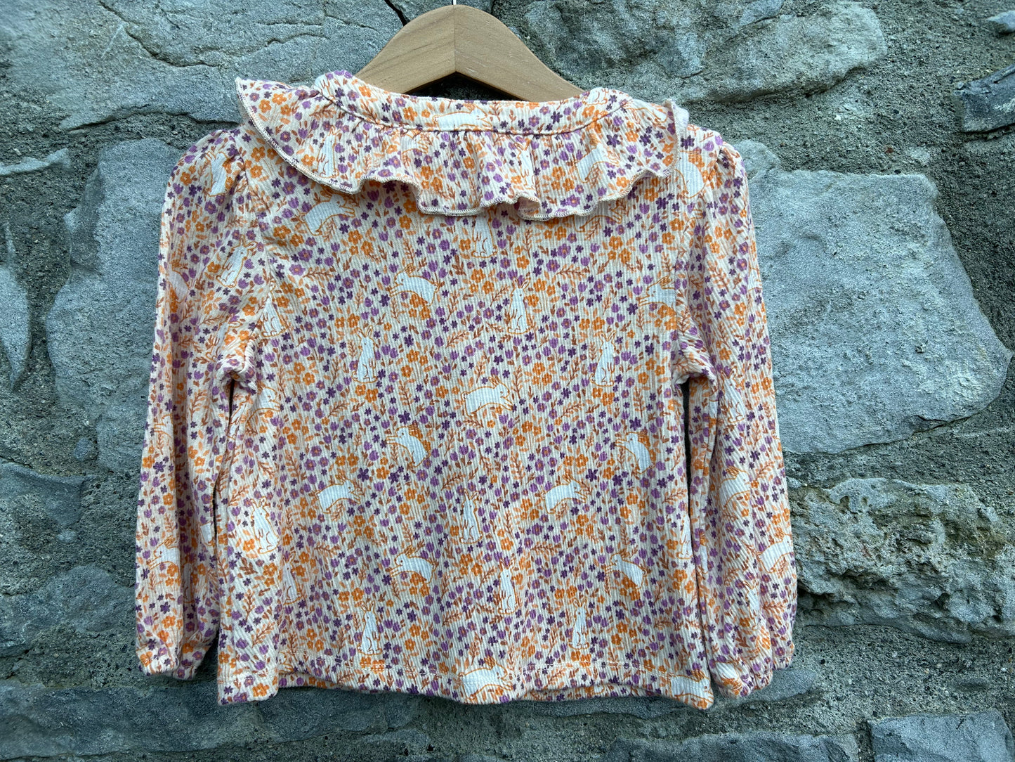 Purple&orange bunnies&flowers top 18-24m (86-92cm)
