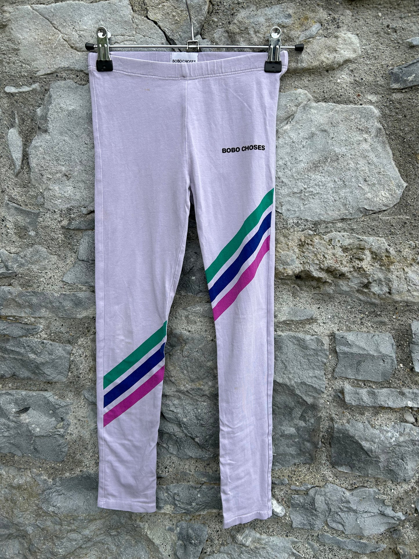 Lilac stripy leggings 8-9y (128-134cm)