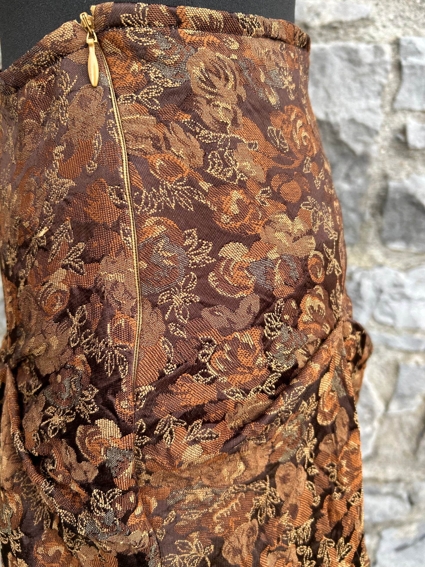 Y2K brown flowers skirt uk 8