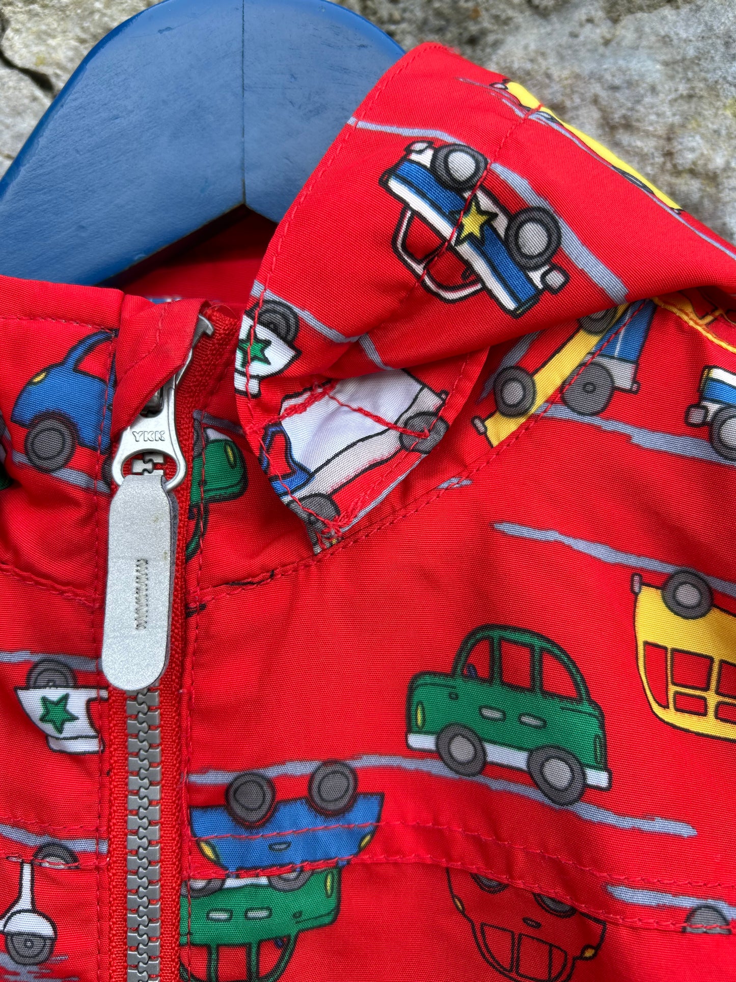 Vehicles red coat 2-3y (92-98cm)