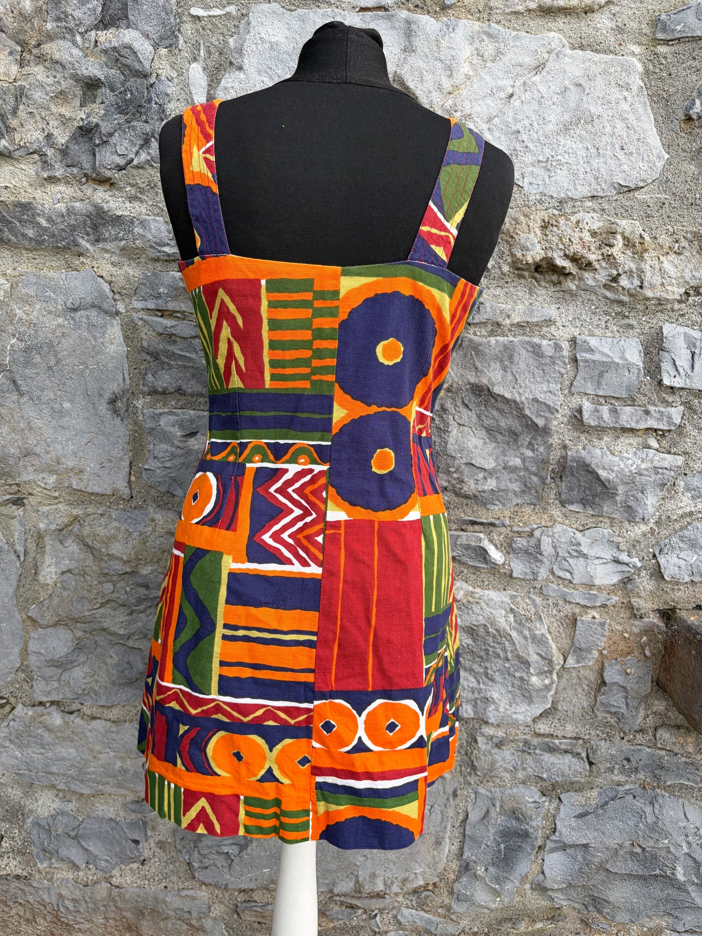 90s colourful geometric dress uk 6-8