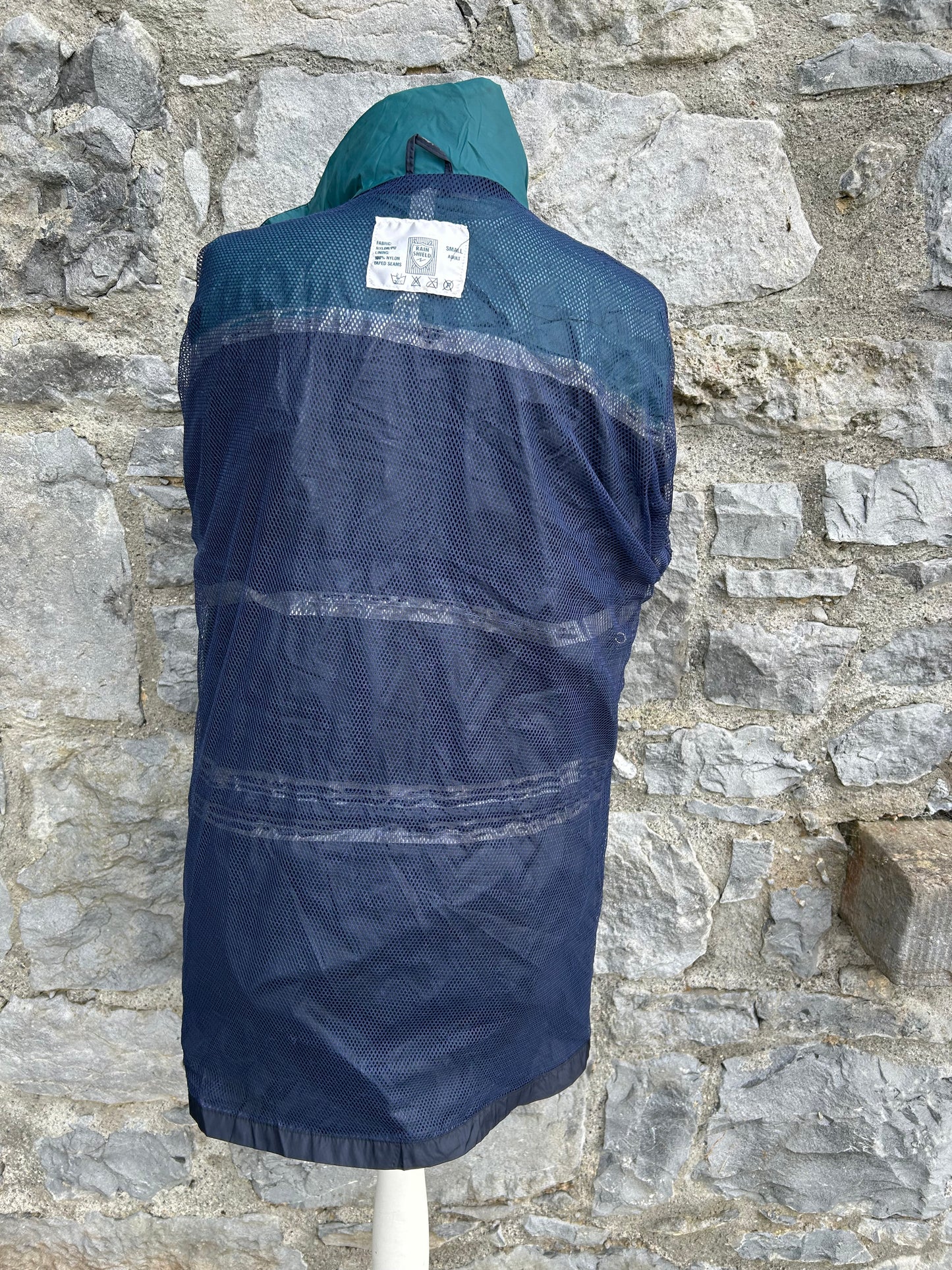 90s navy&green rain jacket Small
