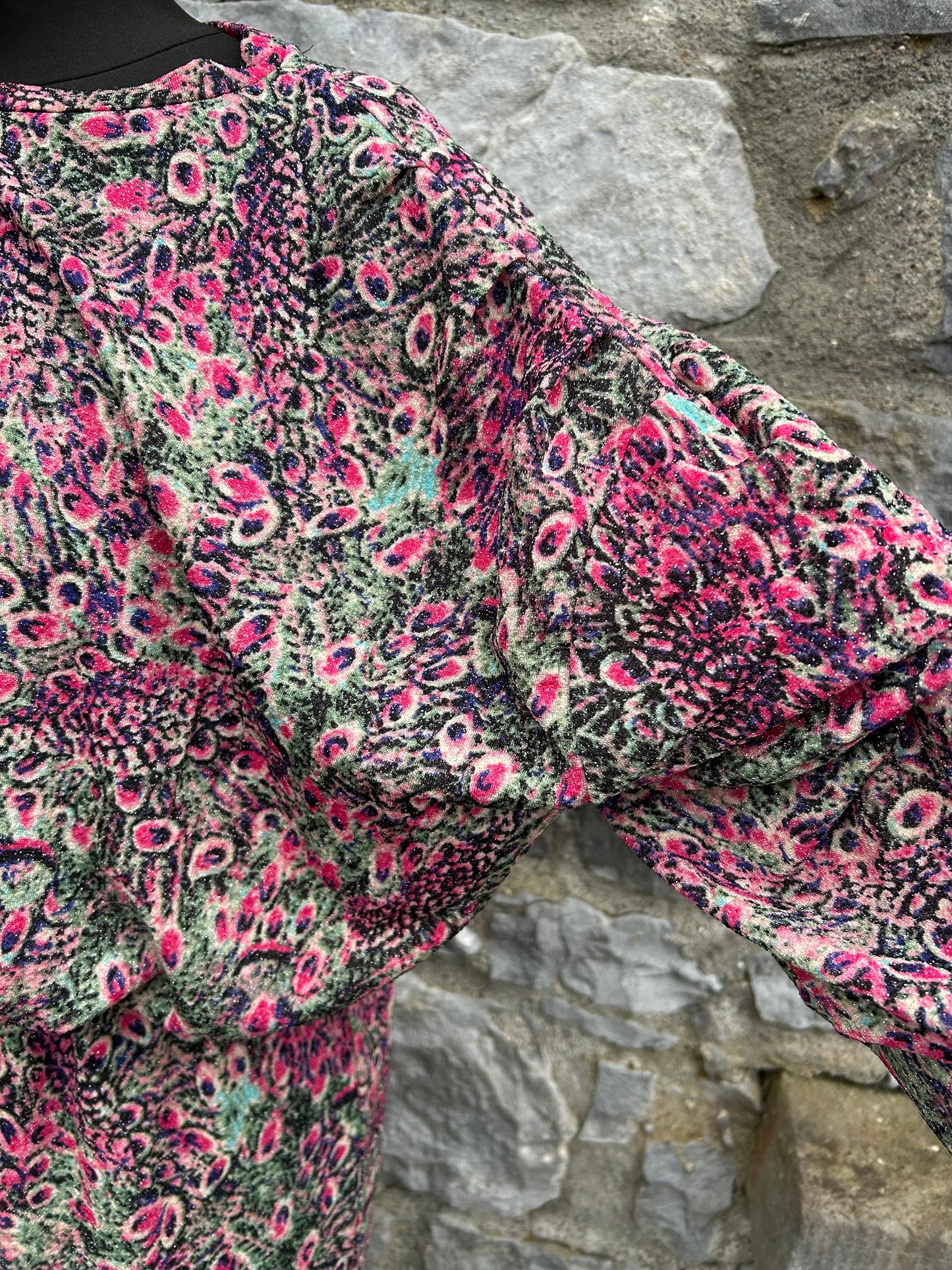 Pink floral sparkly dress uk 10-12