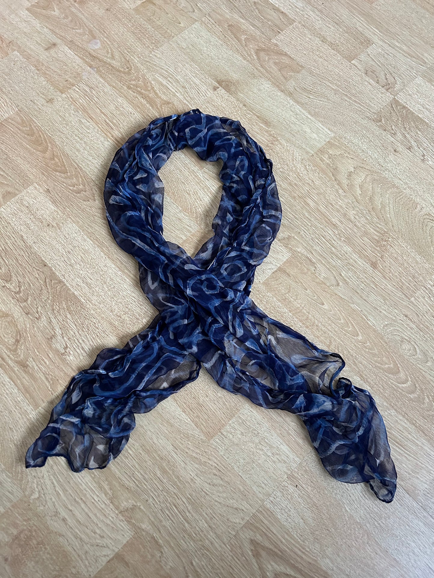 Sheer blue scarf