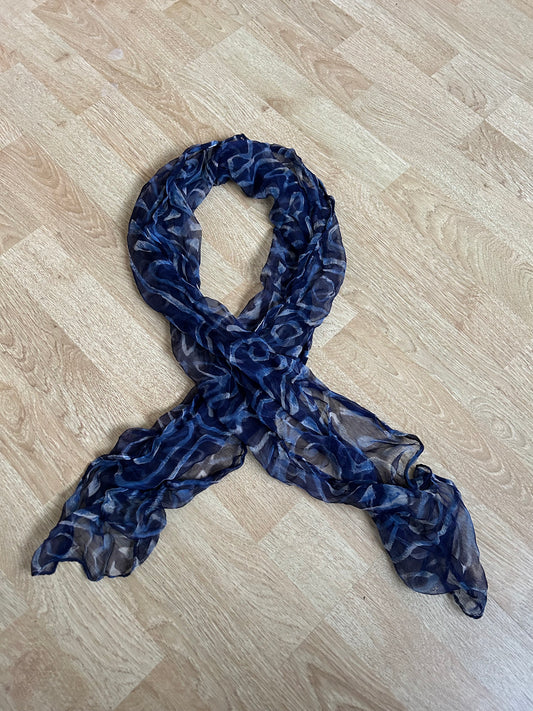 Sheer blue scarf