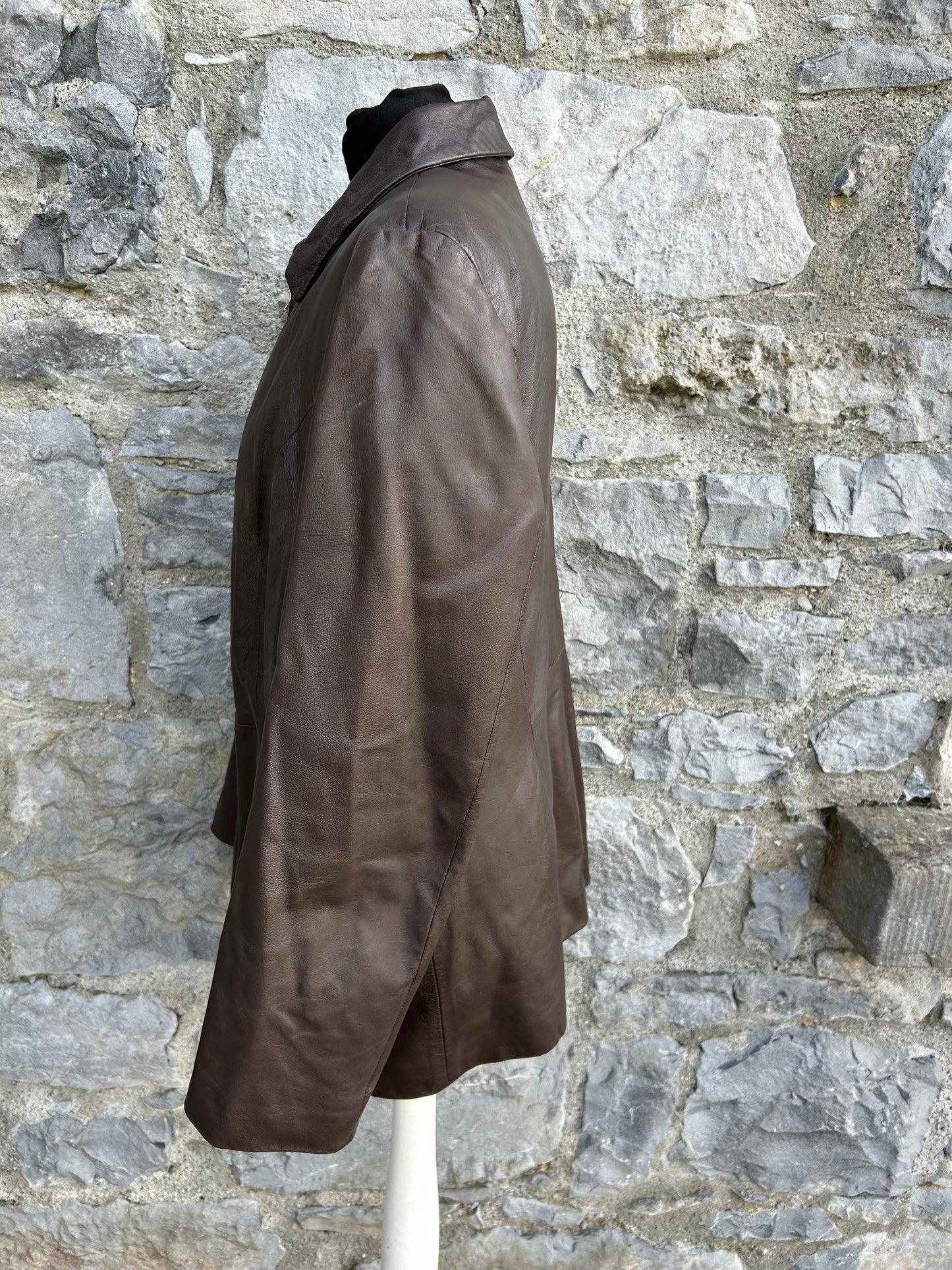 90s brown leather jacket uk 12