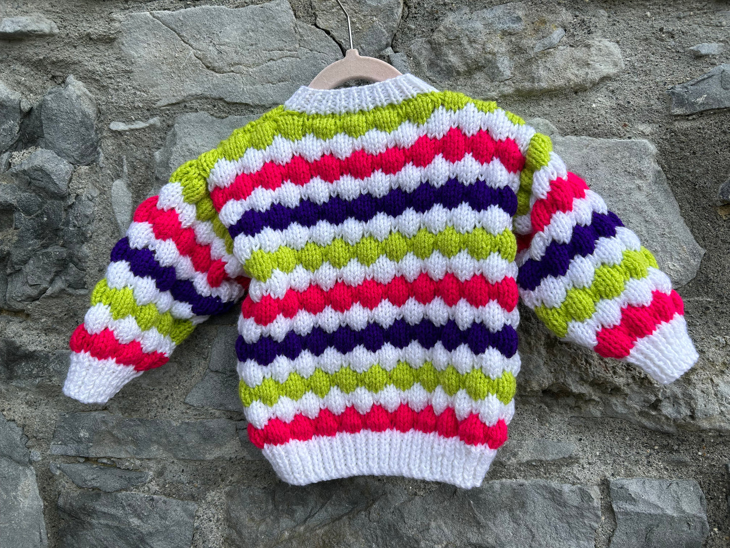 Colourful bubble knit cardigan 2-3y (92-98cm)