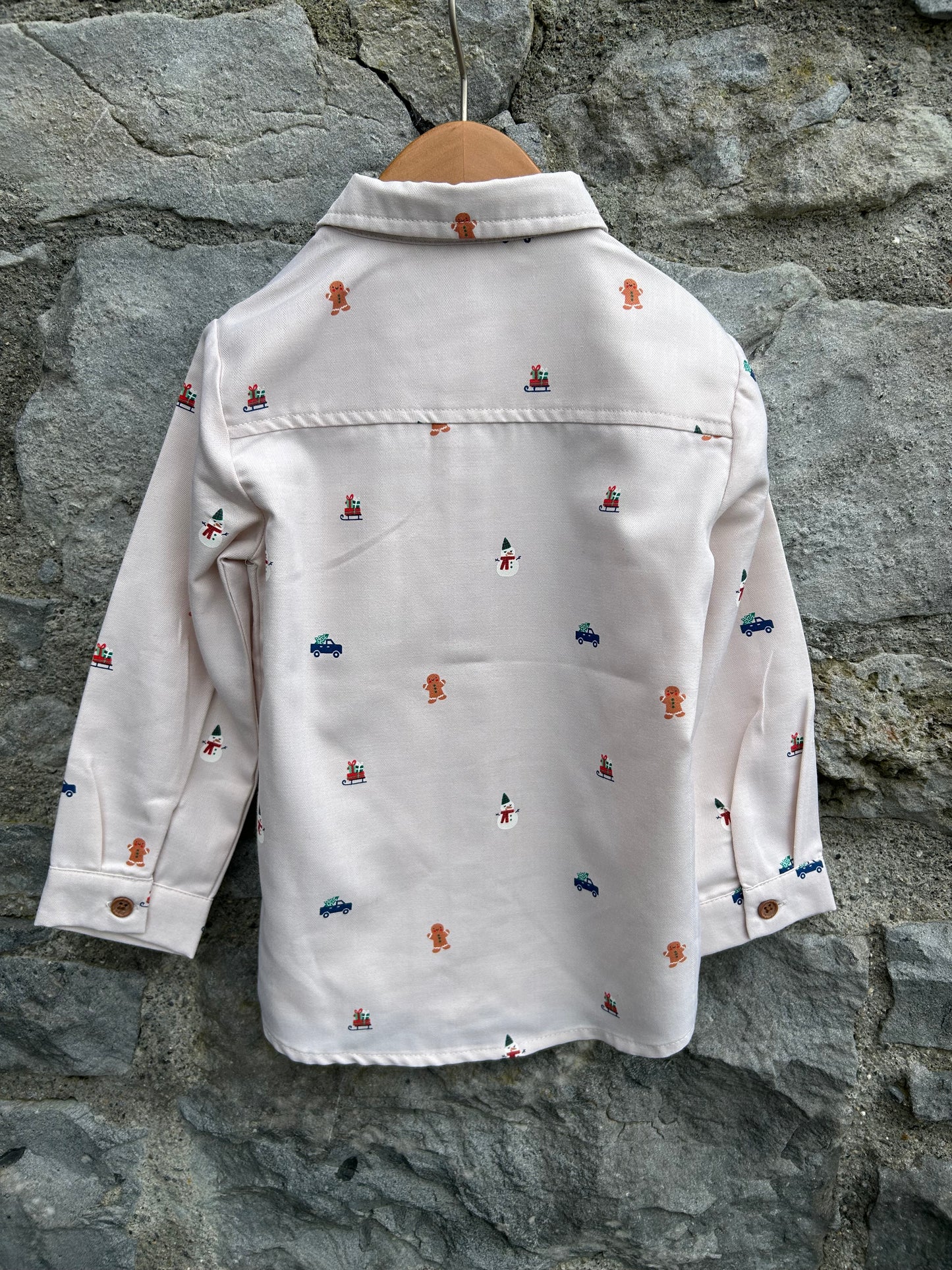 Christmas beige shirt 2-3y (92-98cm)