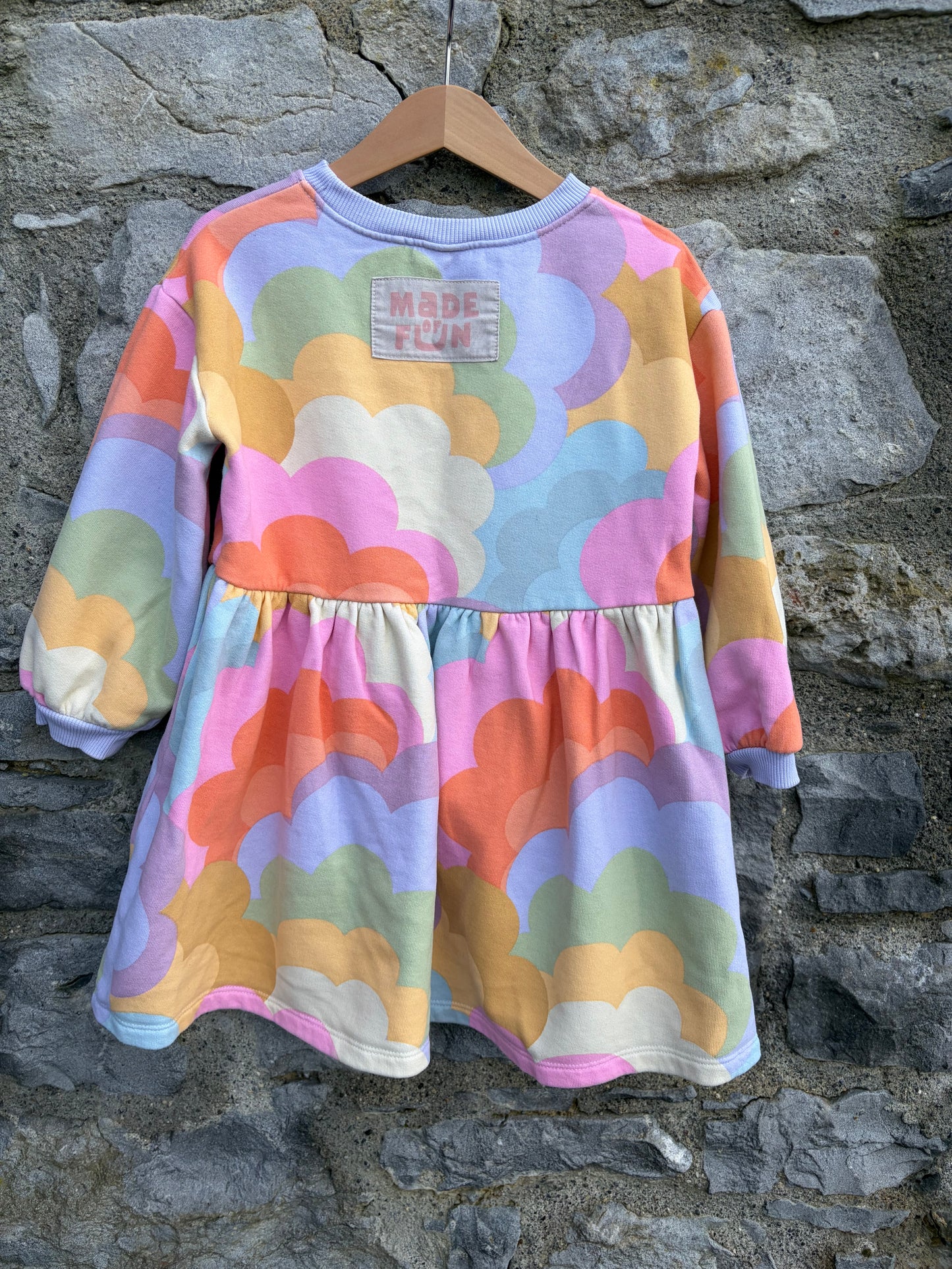 Lilac Rainbow Long Sleeve Jumper Dress 4-5y (104-110cm)