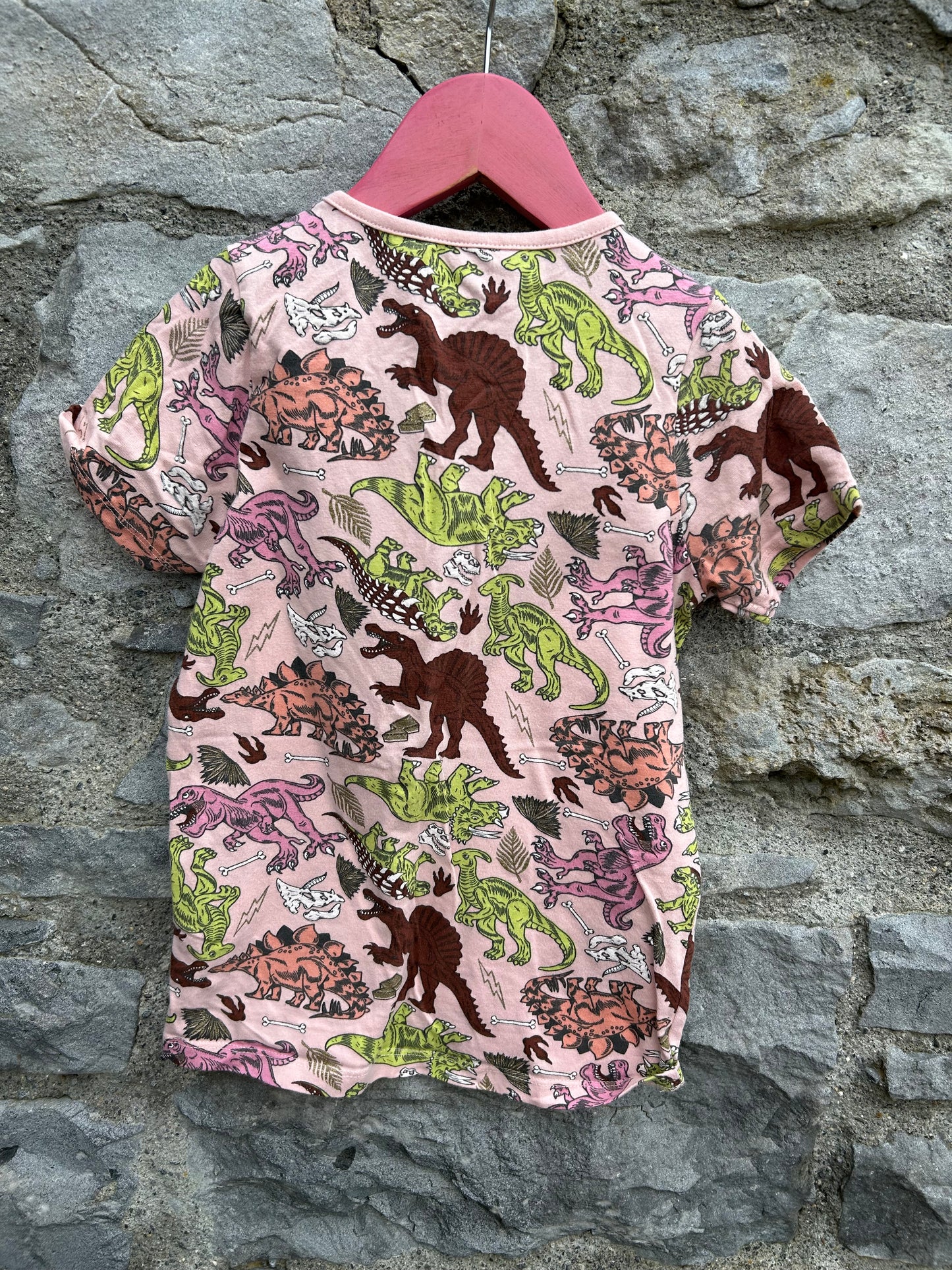 Dinosaurs pink T-shirt 7-8y (122-128cm)