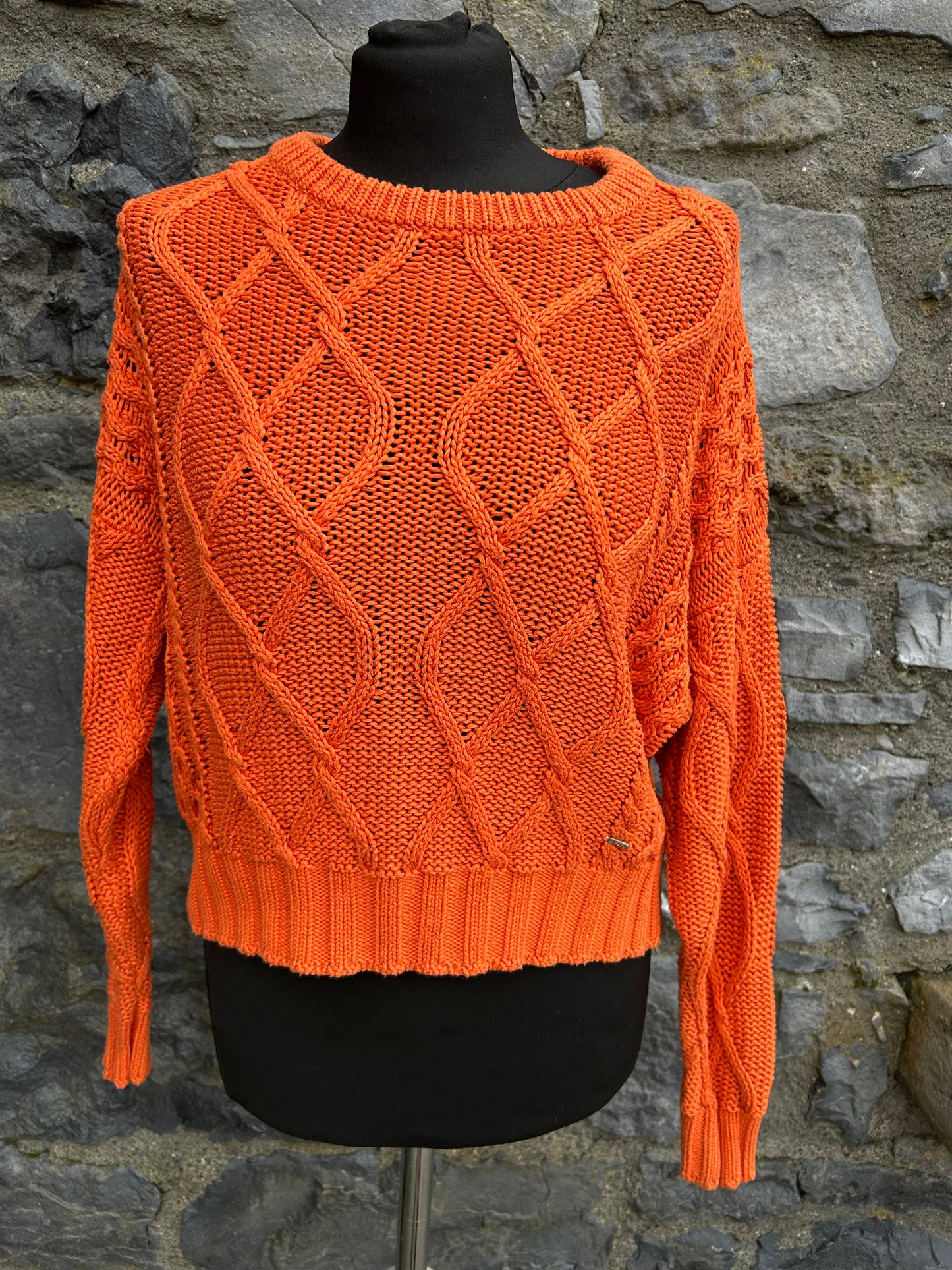 Orange cable knit jumper uk 12