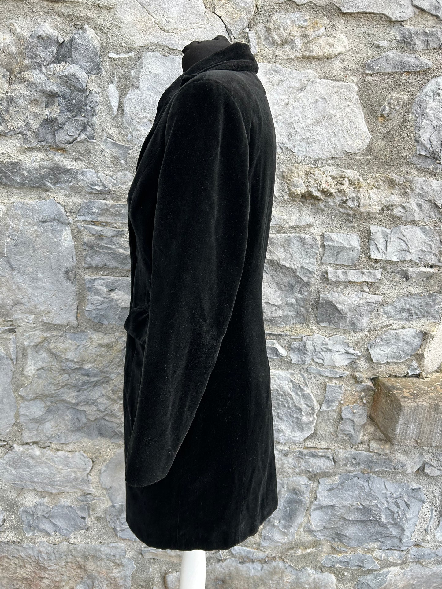 90s black velvet coat uk 8