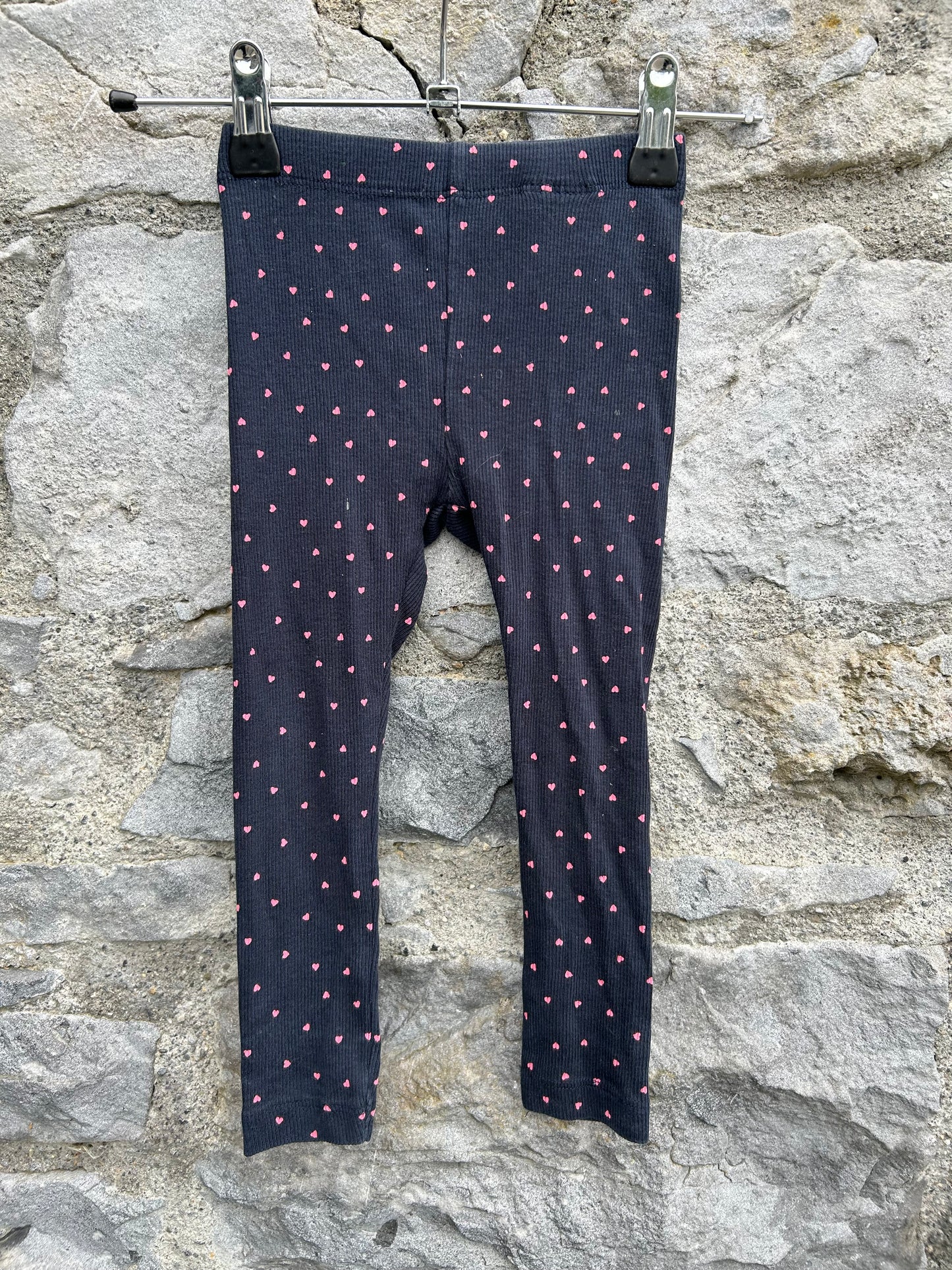 Confetti hearts navy leggings 18-24m (86-92cm)