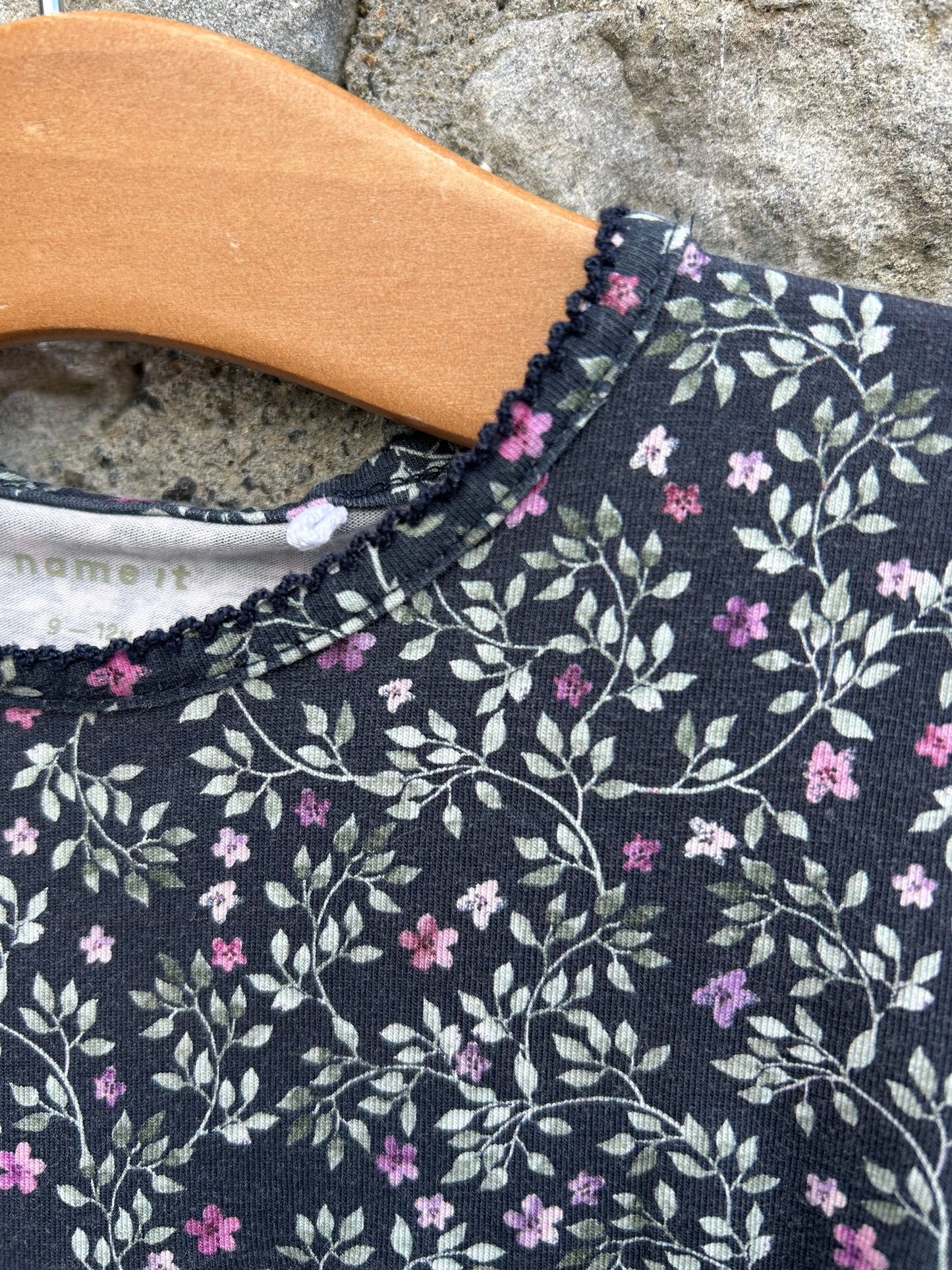 Tiny flowers navy dress 9-12m (74-80cm)