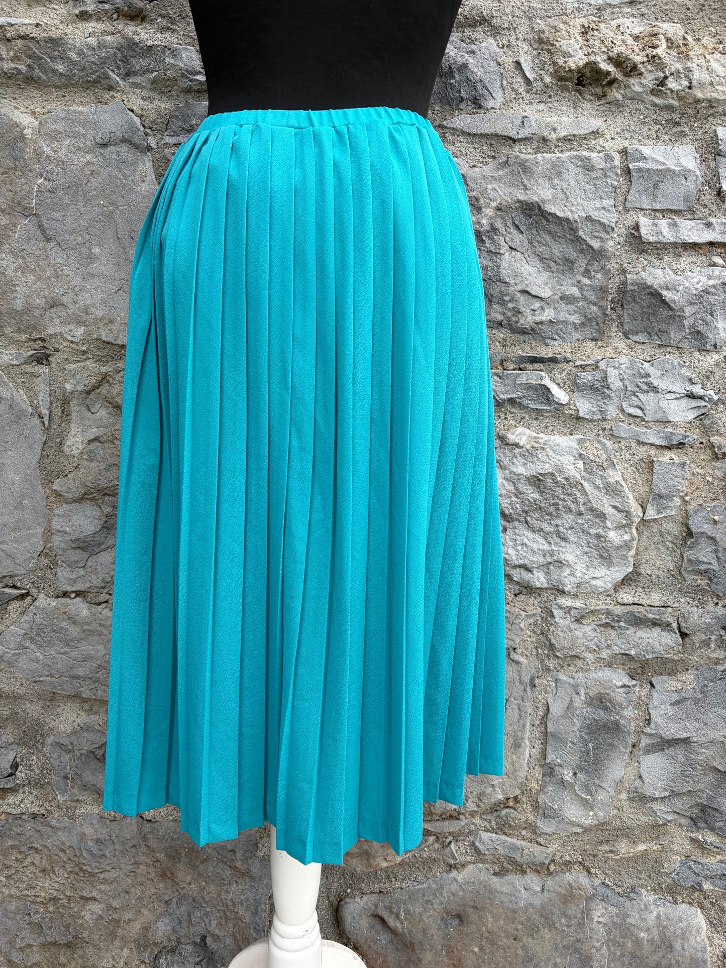 80s teal pleated skirt uk 8-10