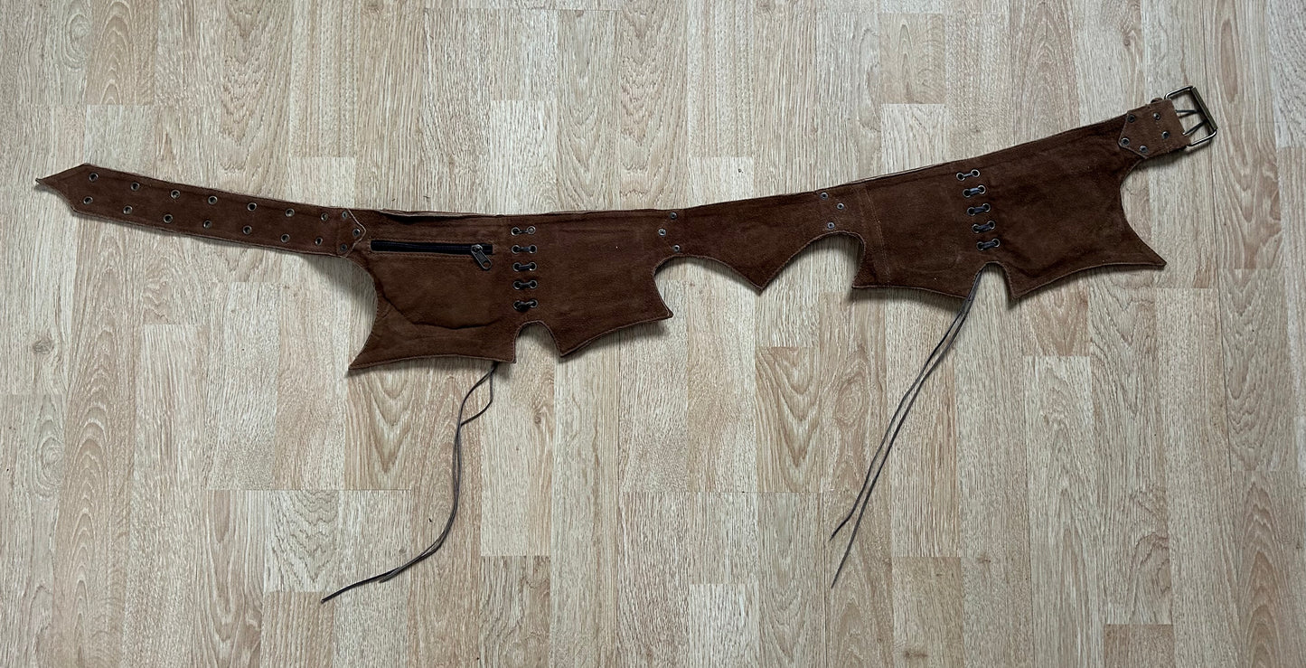 Brown pocket leather belt