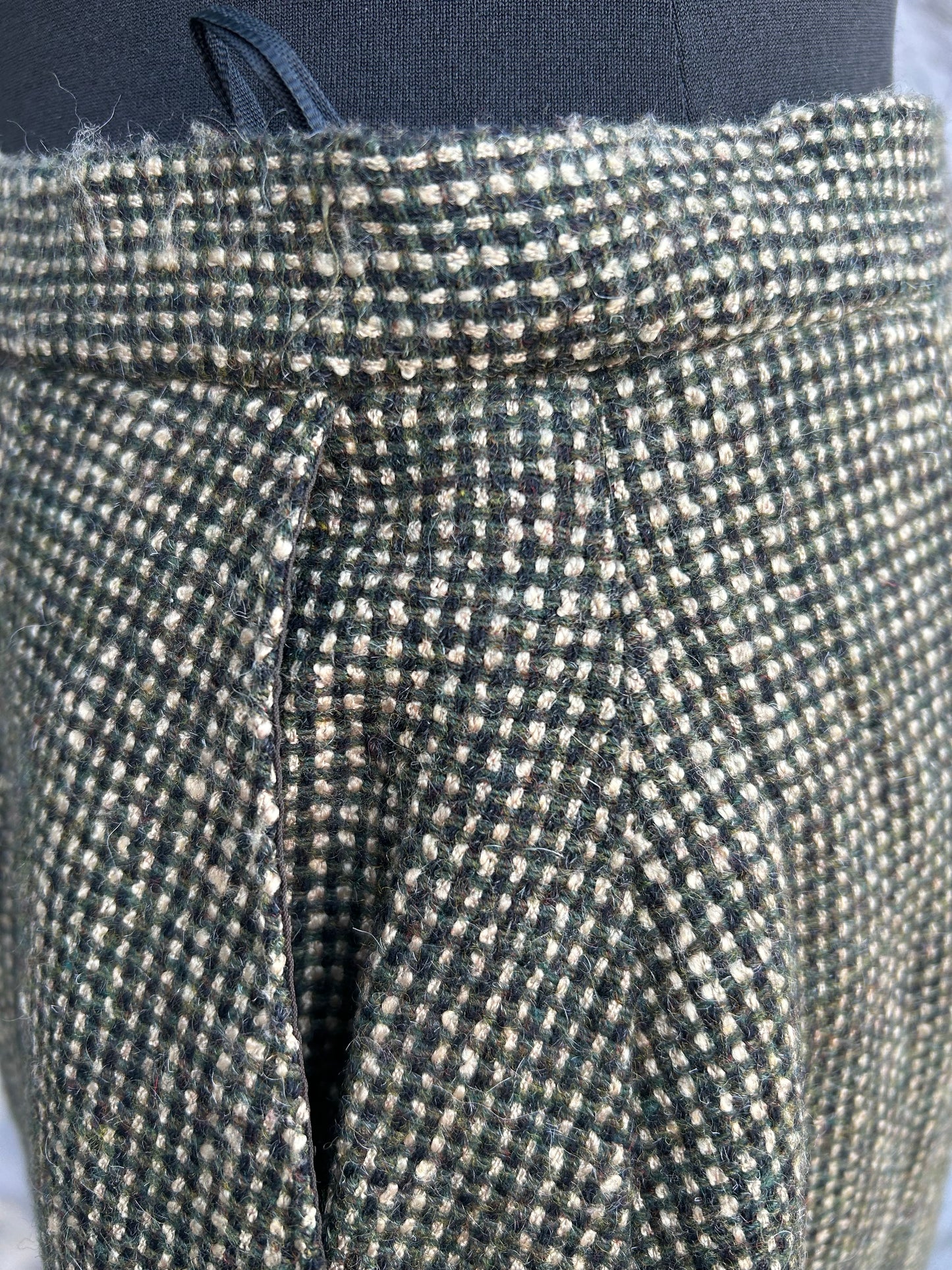 80s brown check skirt uk 8