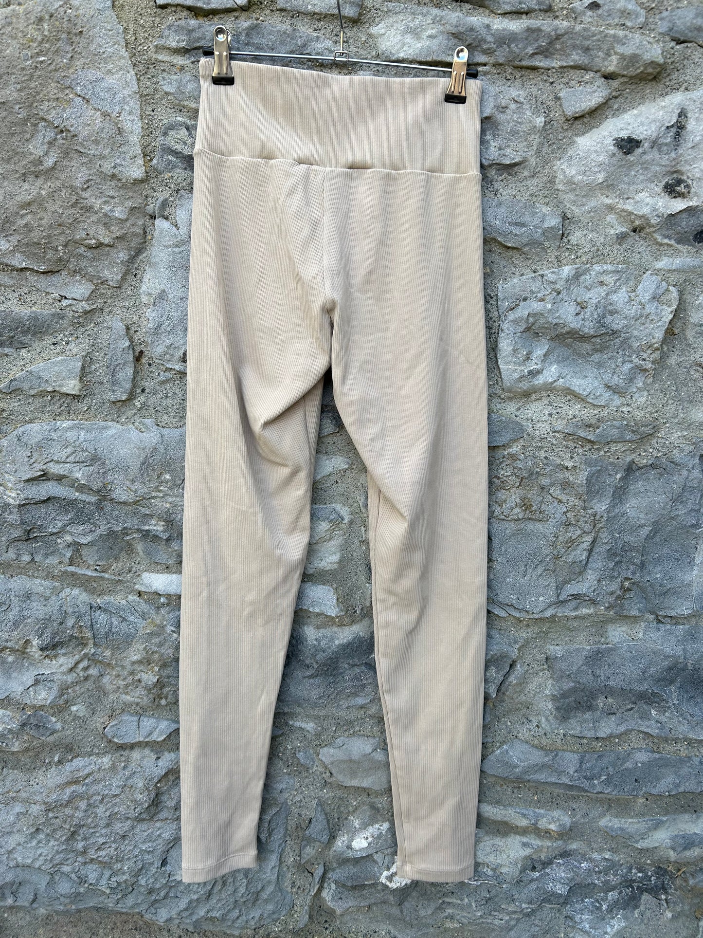 Beige ribbed leggings uk 12