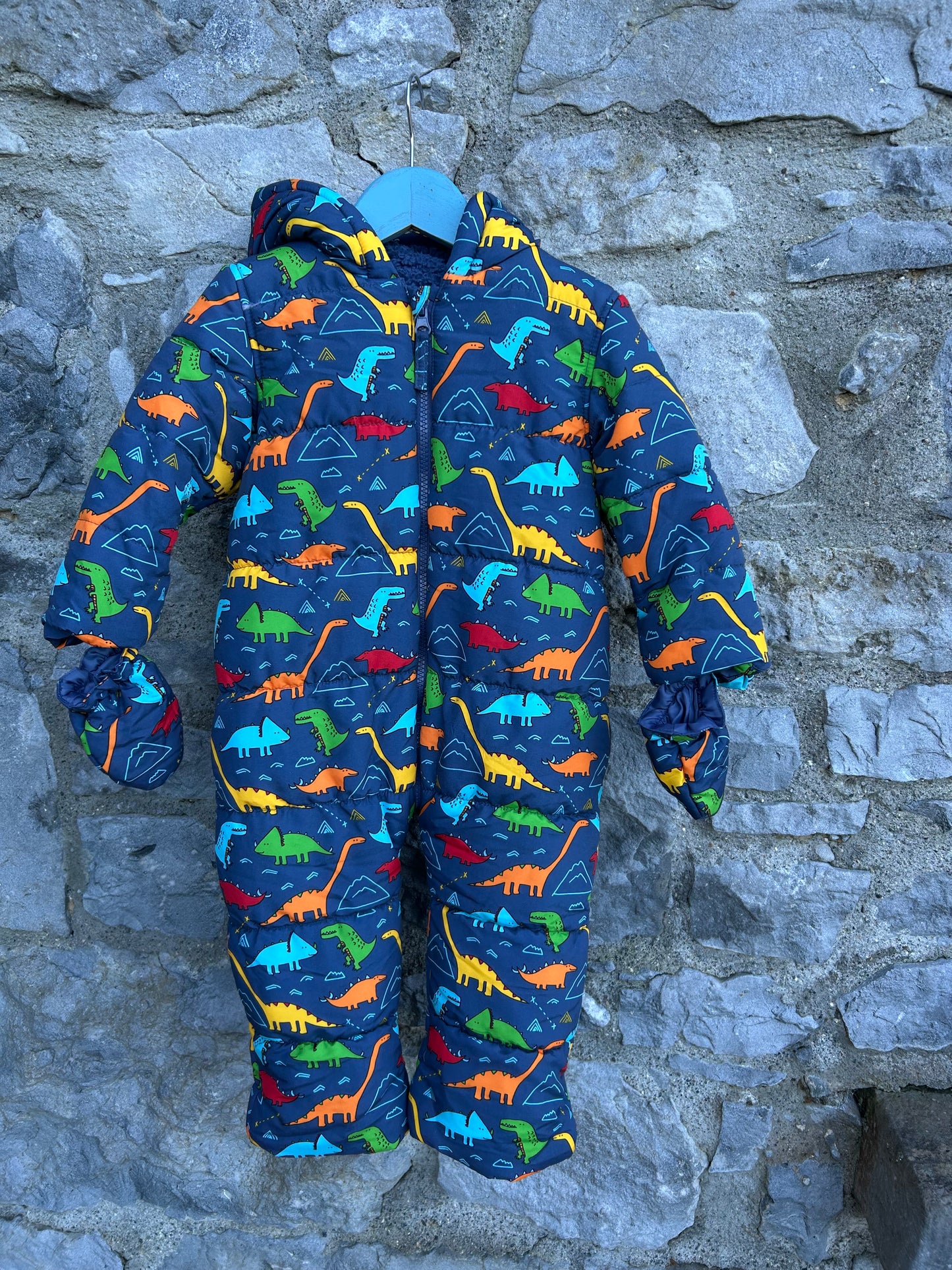 Dinosaurs navy winter suit 12-18m (80-86cm)