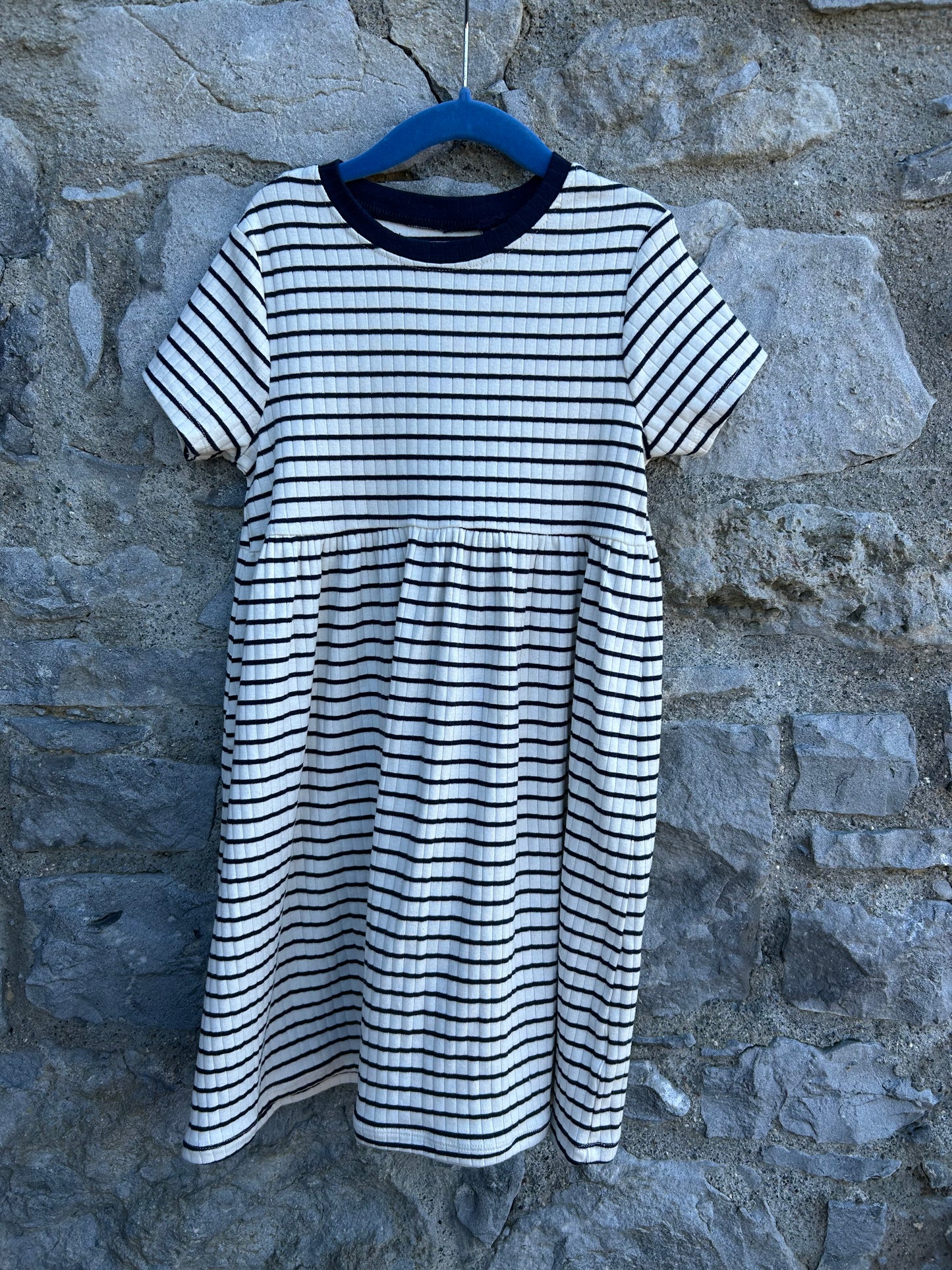 Navy&white stripy dress 6-7y (116-122cm)