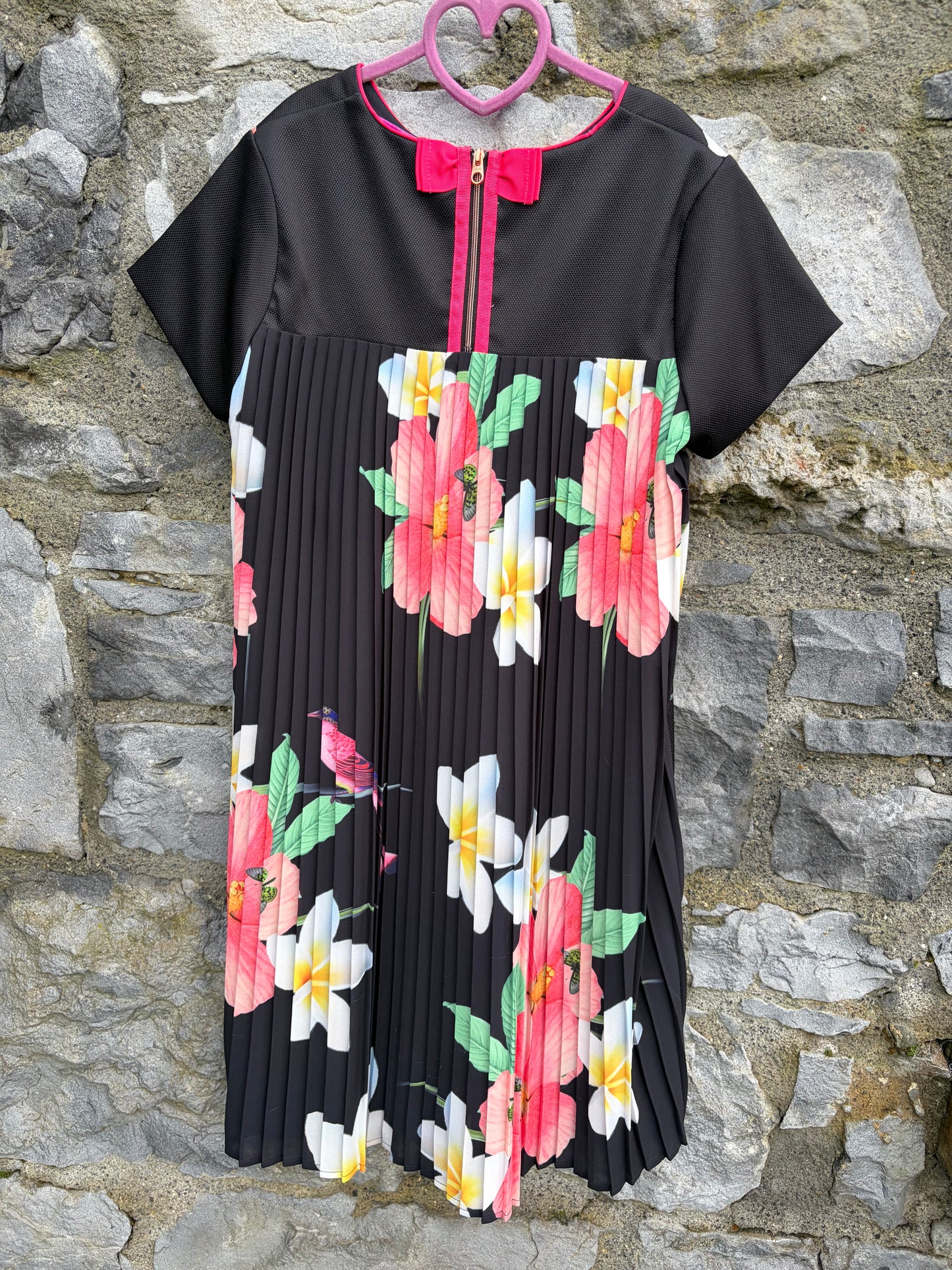 Flowers&bird black dress 12-13y (152-158cm)