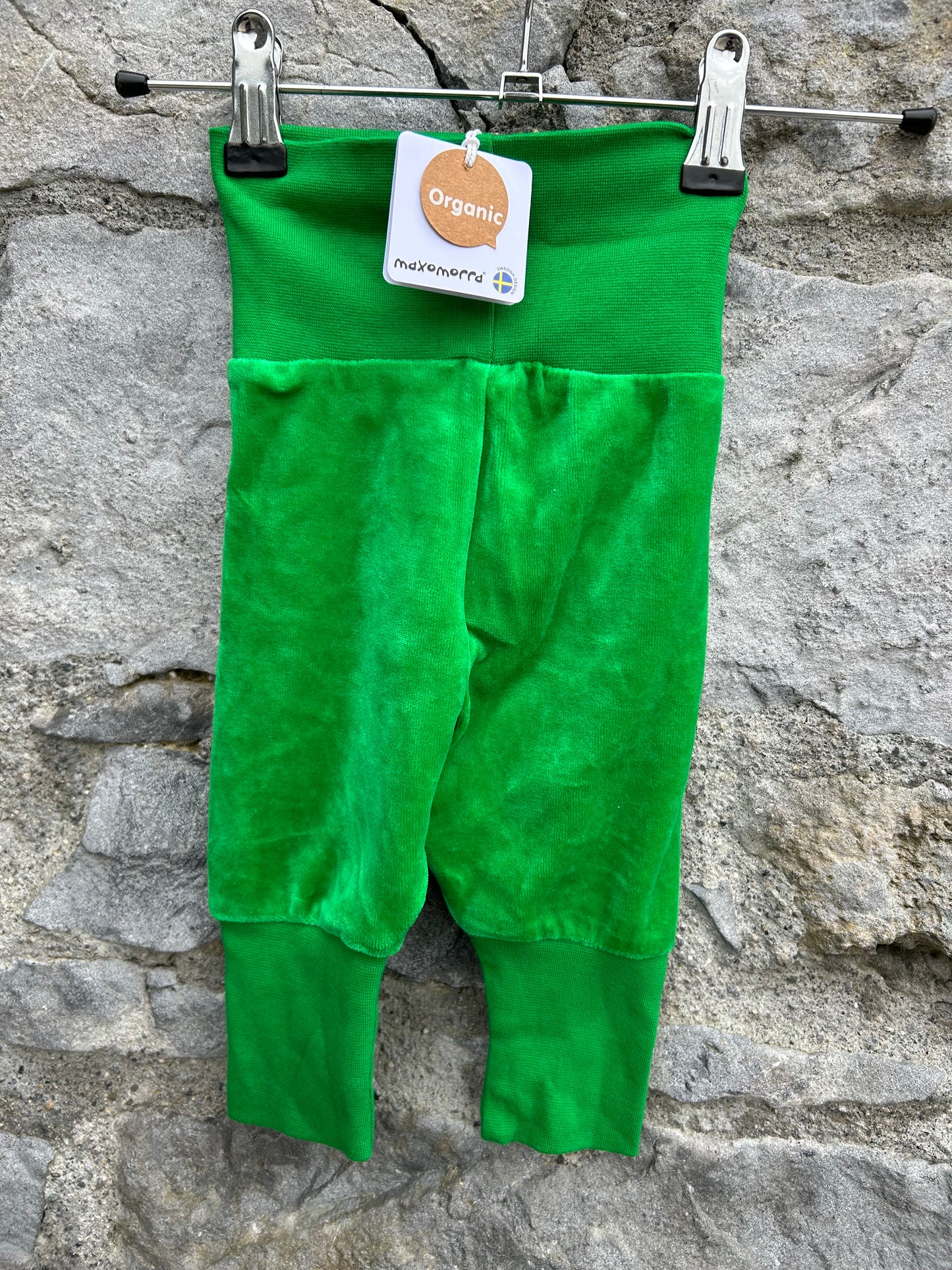 Green velour rib pants 0-3m (56-62cm)