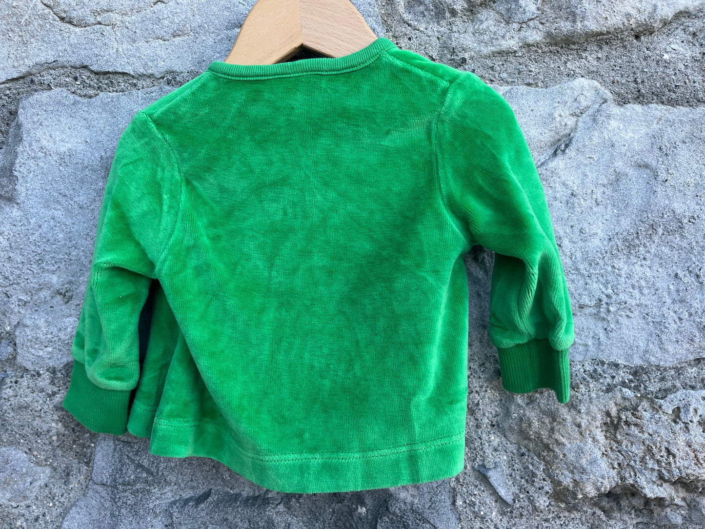Green velour wrap top 0-1m (50-56cm)