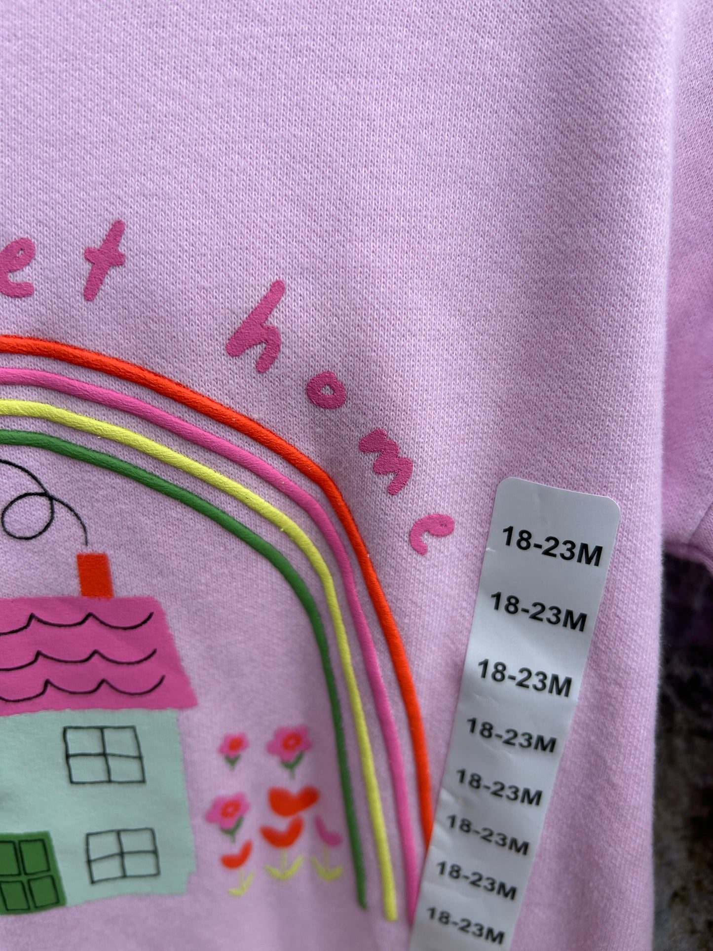 Home sweet home pink hoodie 18-24m (86-92cm)
