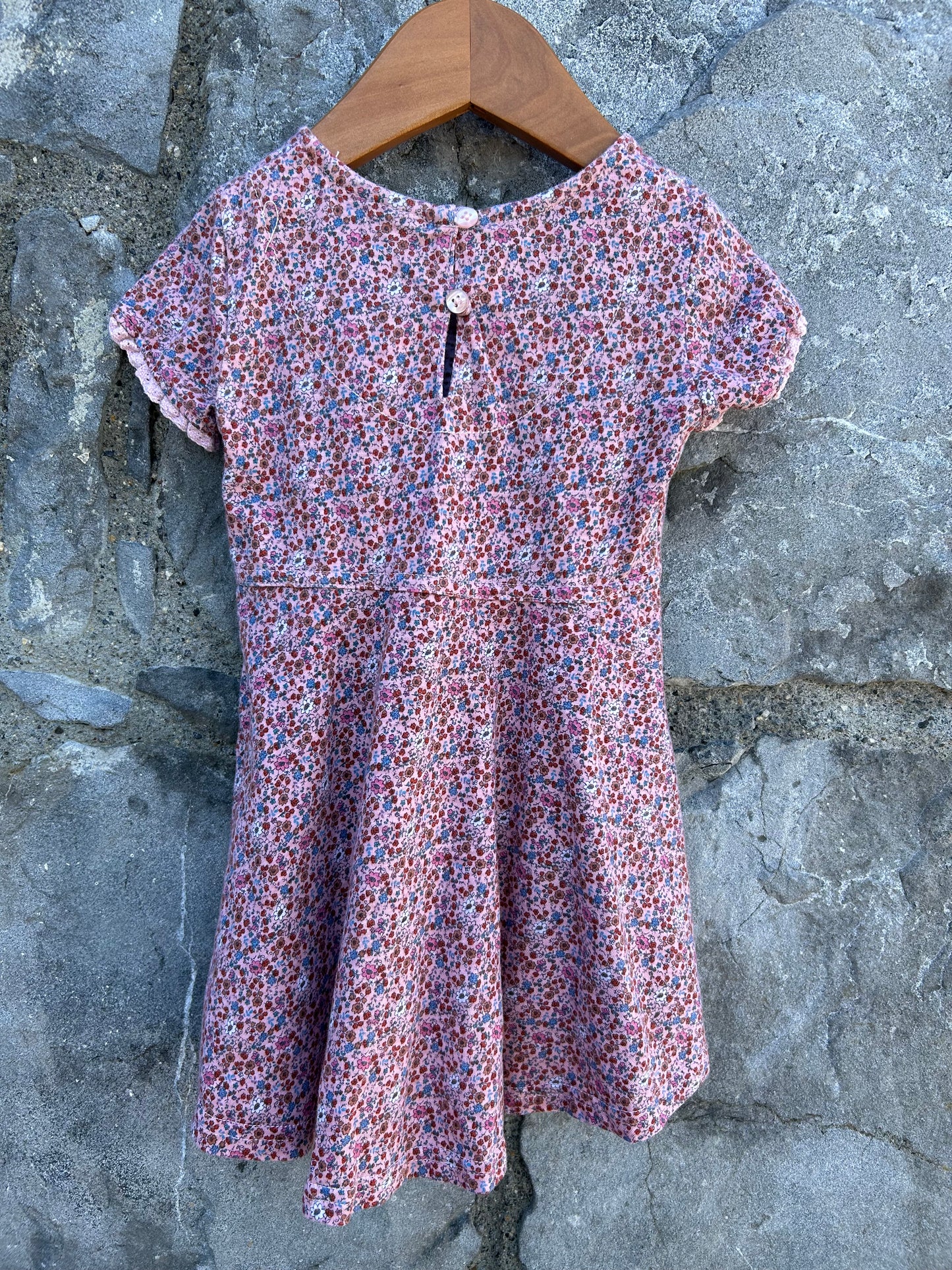 Tiny flowers pink dress 9-12m (74-80cm)