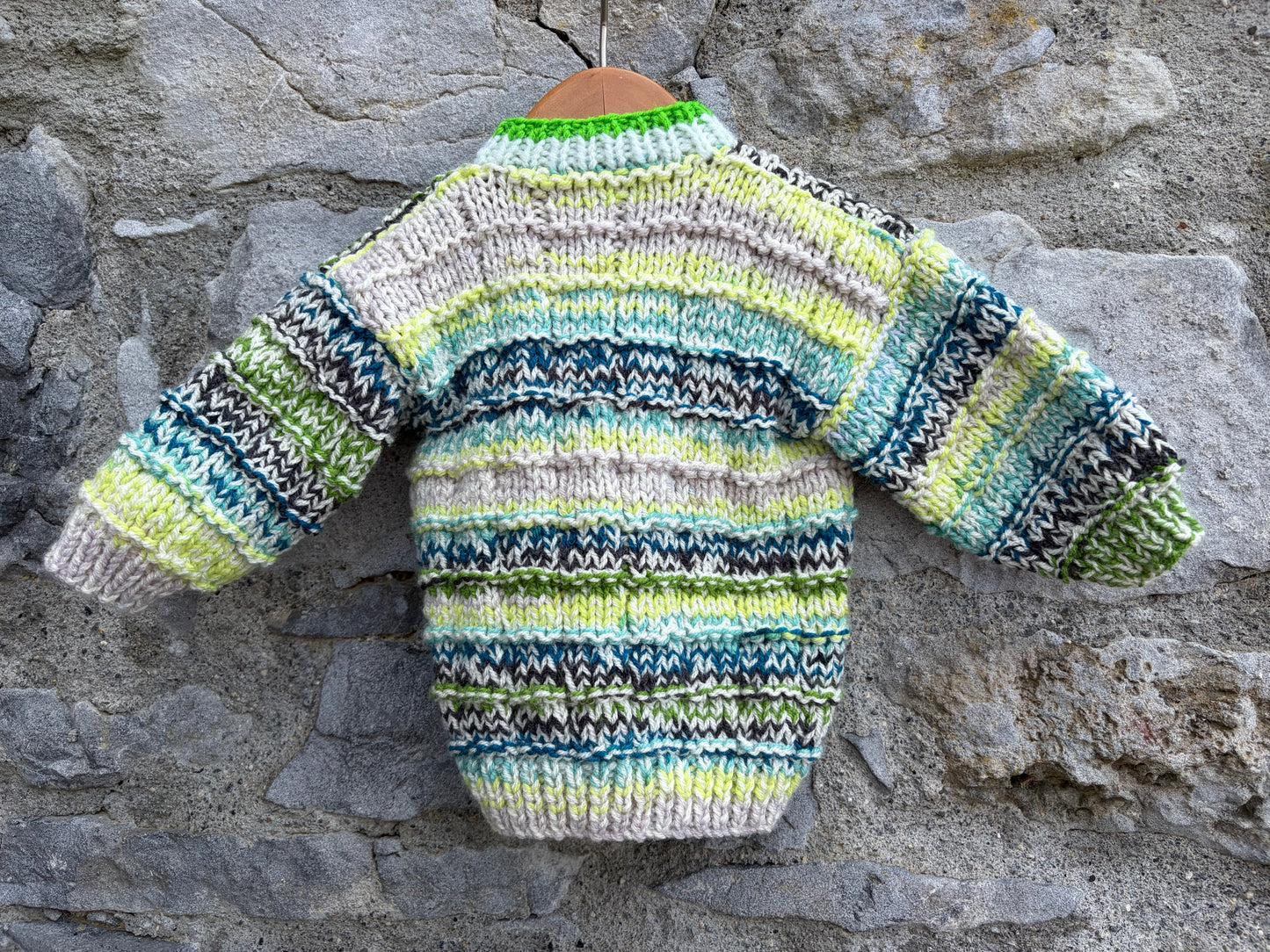 Green melange panel cardigan 3m (62cm)