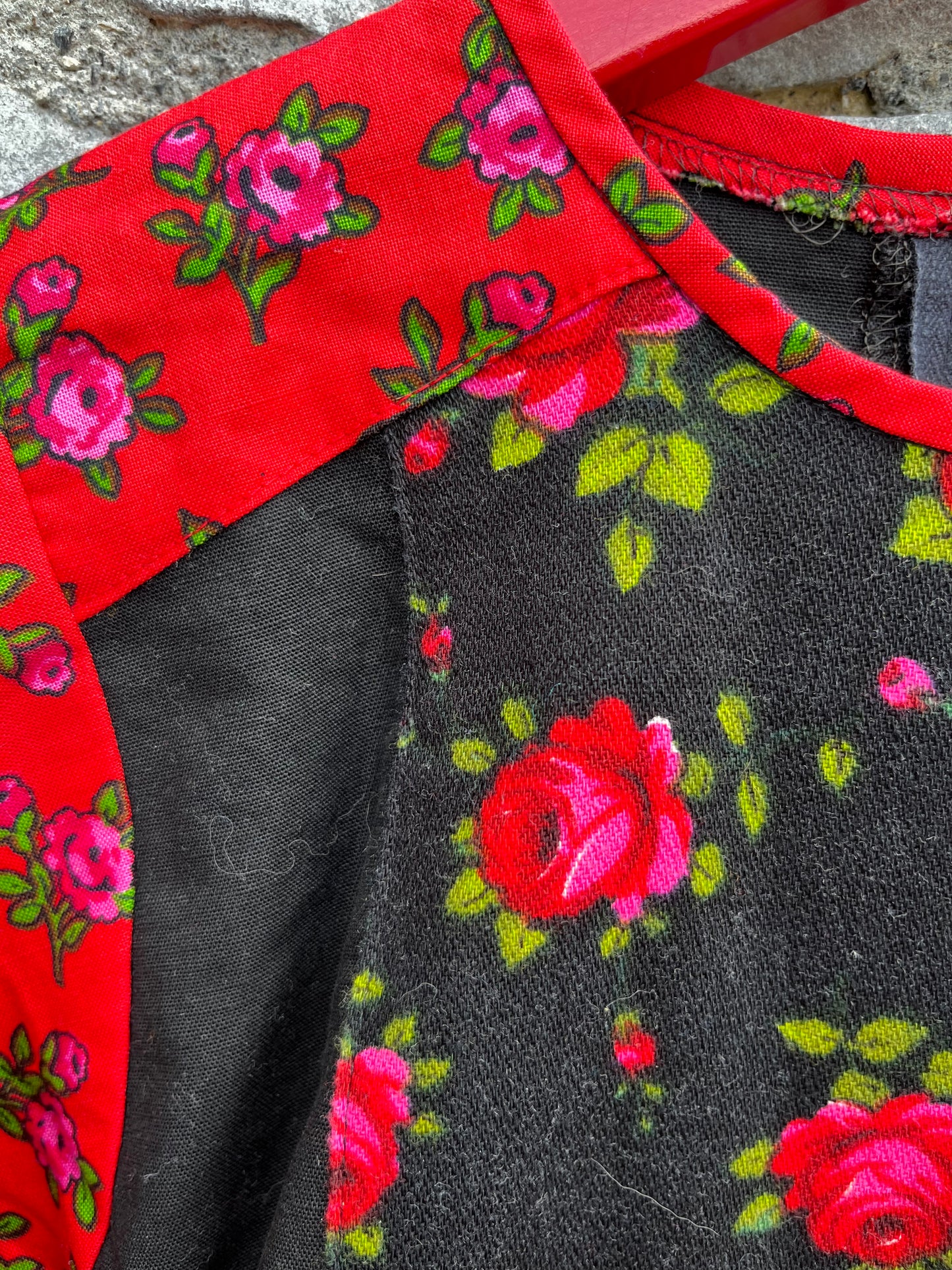 70s folk floral dress 7-8y (122-128cm)