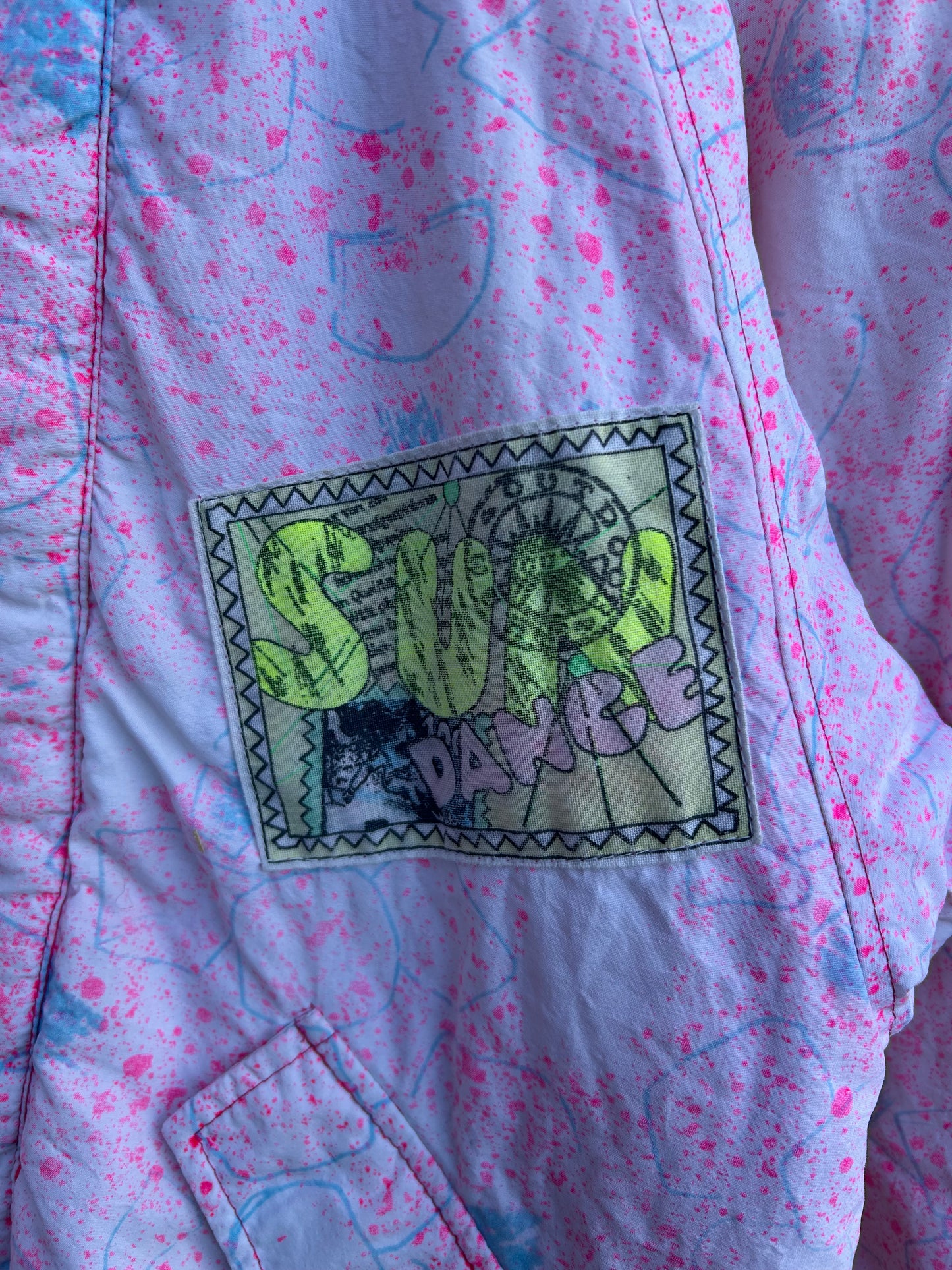 80s pink neon abstract jacket 9-10y (134-140cm)