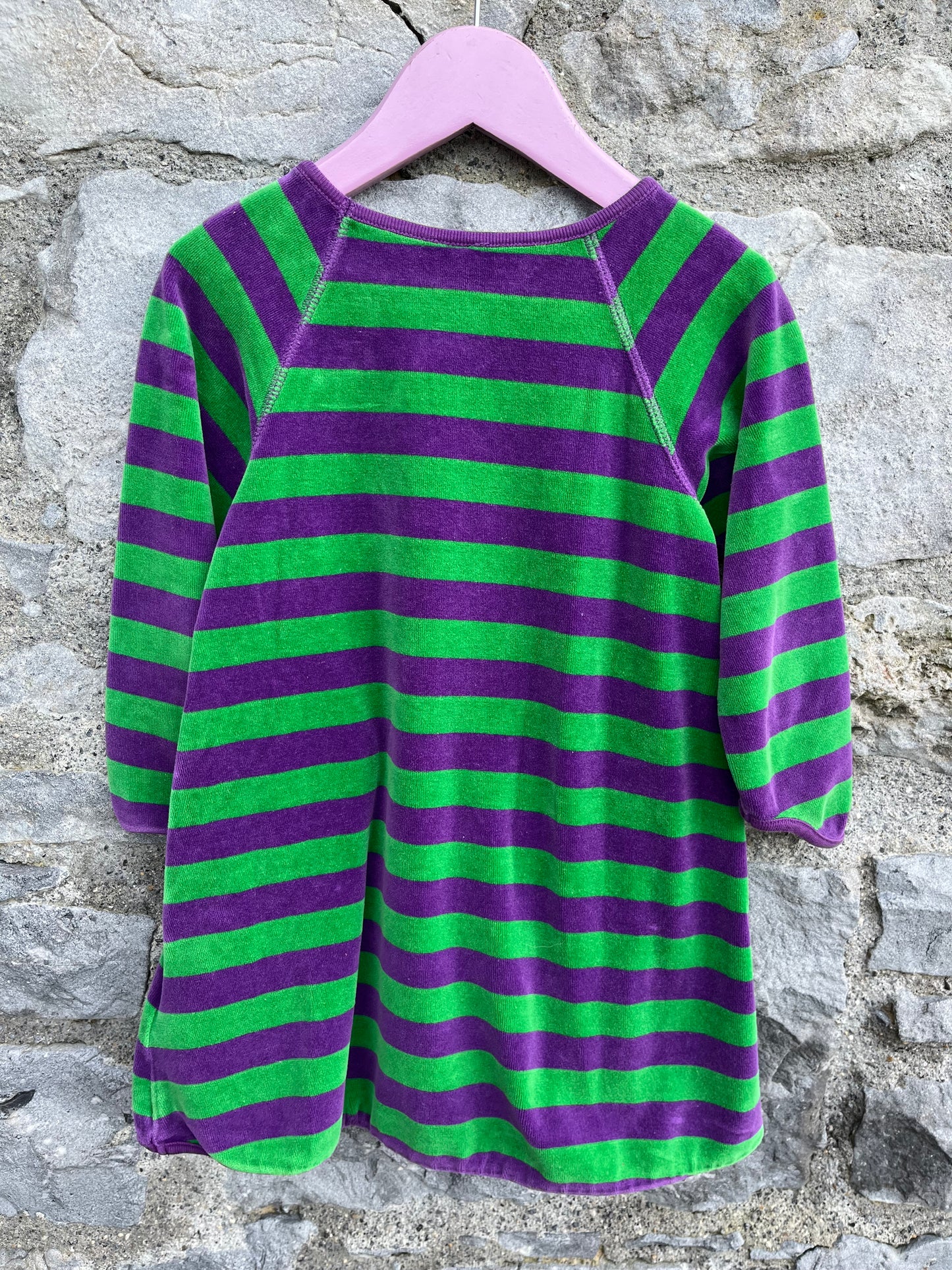 Green&purple velour dress 3y (98cm)